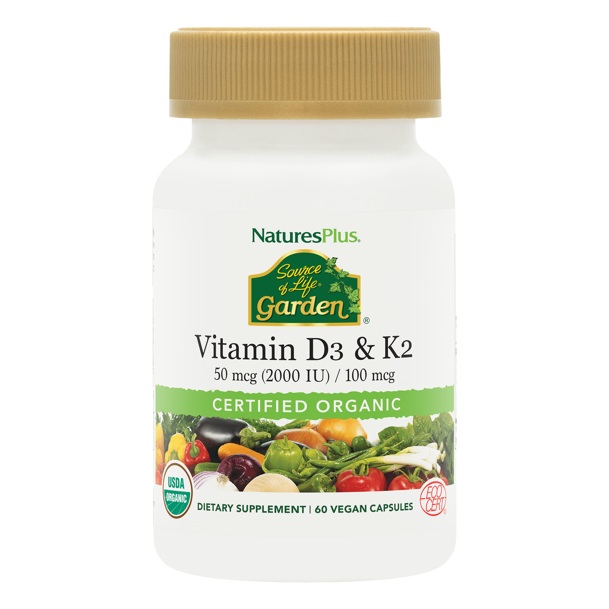 Source of Life Garden Vitamins D3 & K2 - 60 Count
