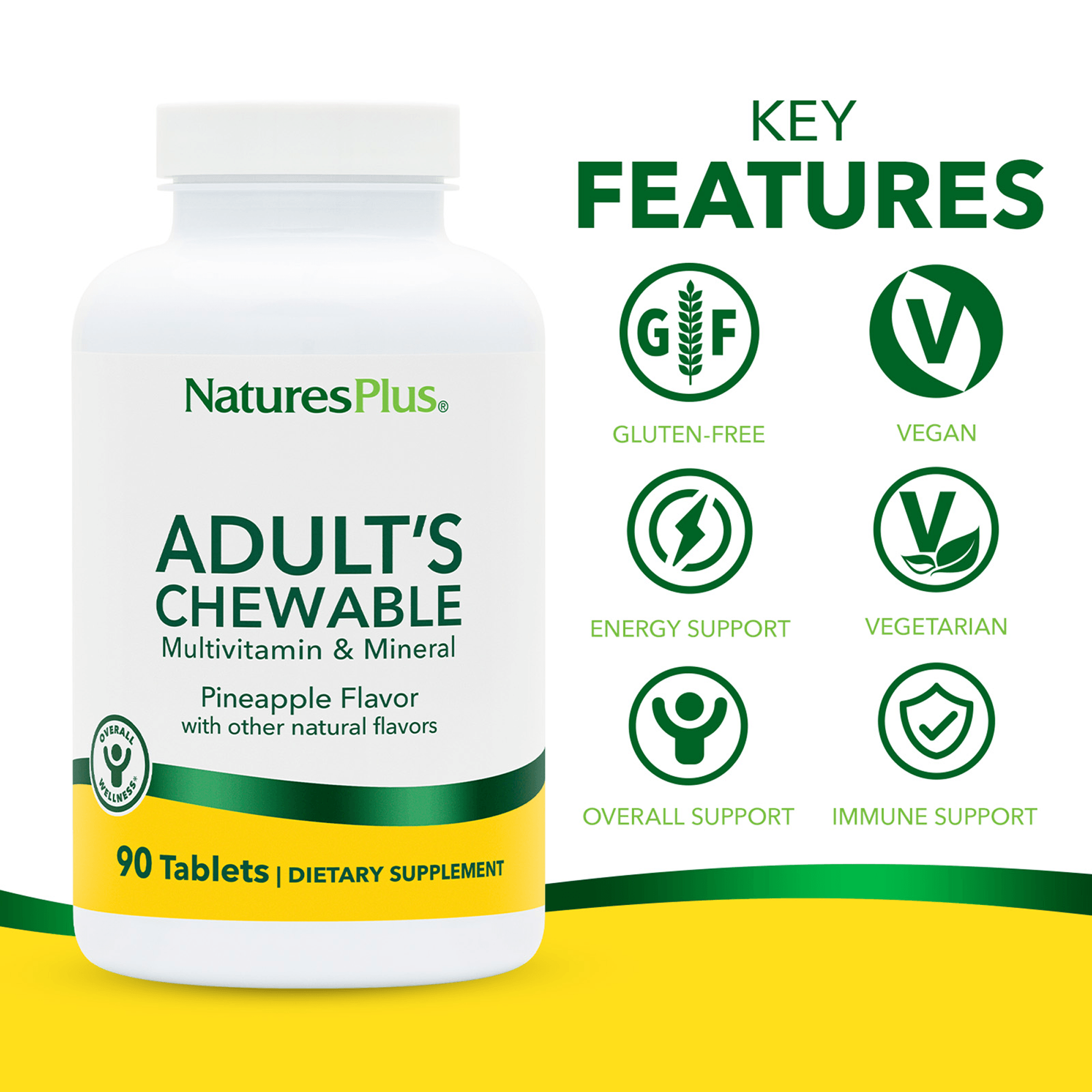 Adult's Multivitamin Chewables – Pineapple - 90 Count