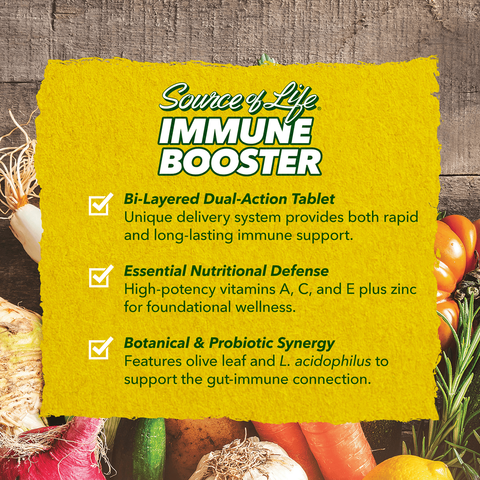 Source of Life® Immune Booster Bi-Layered Tablets - 90 Count