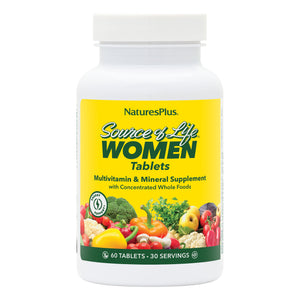 Frontal product image of Source of Life® Women Multivitamin Tablets containing 60 Count