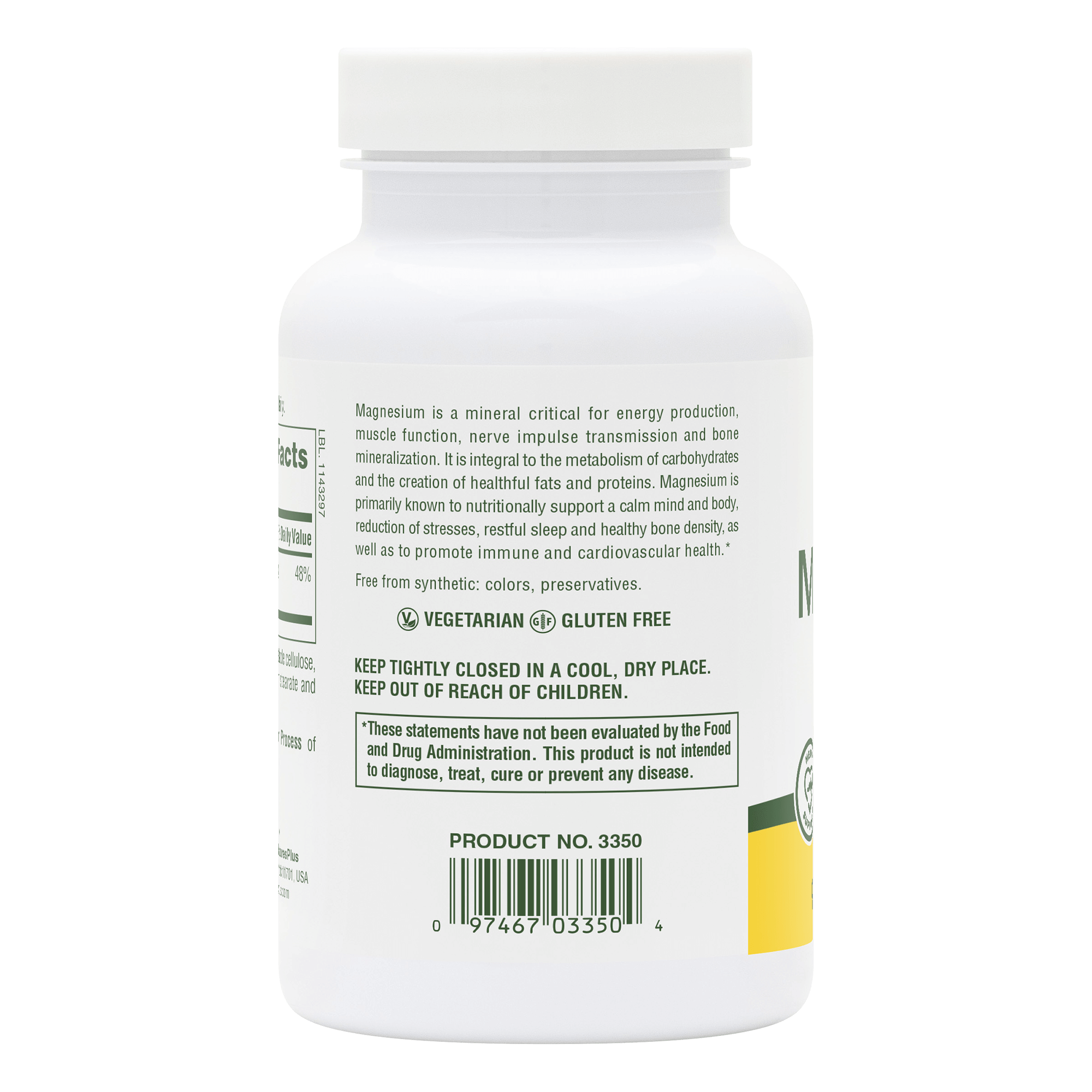 Magnesium 200 mg Tablets - 90 Count