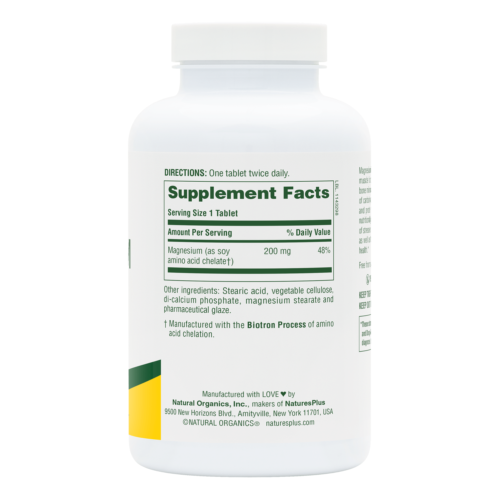 Magnesium 200 mg Tablets - 180 Count