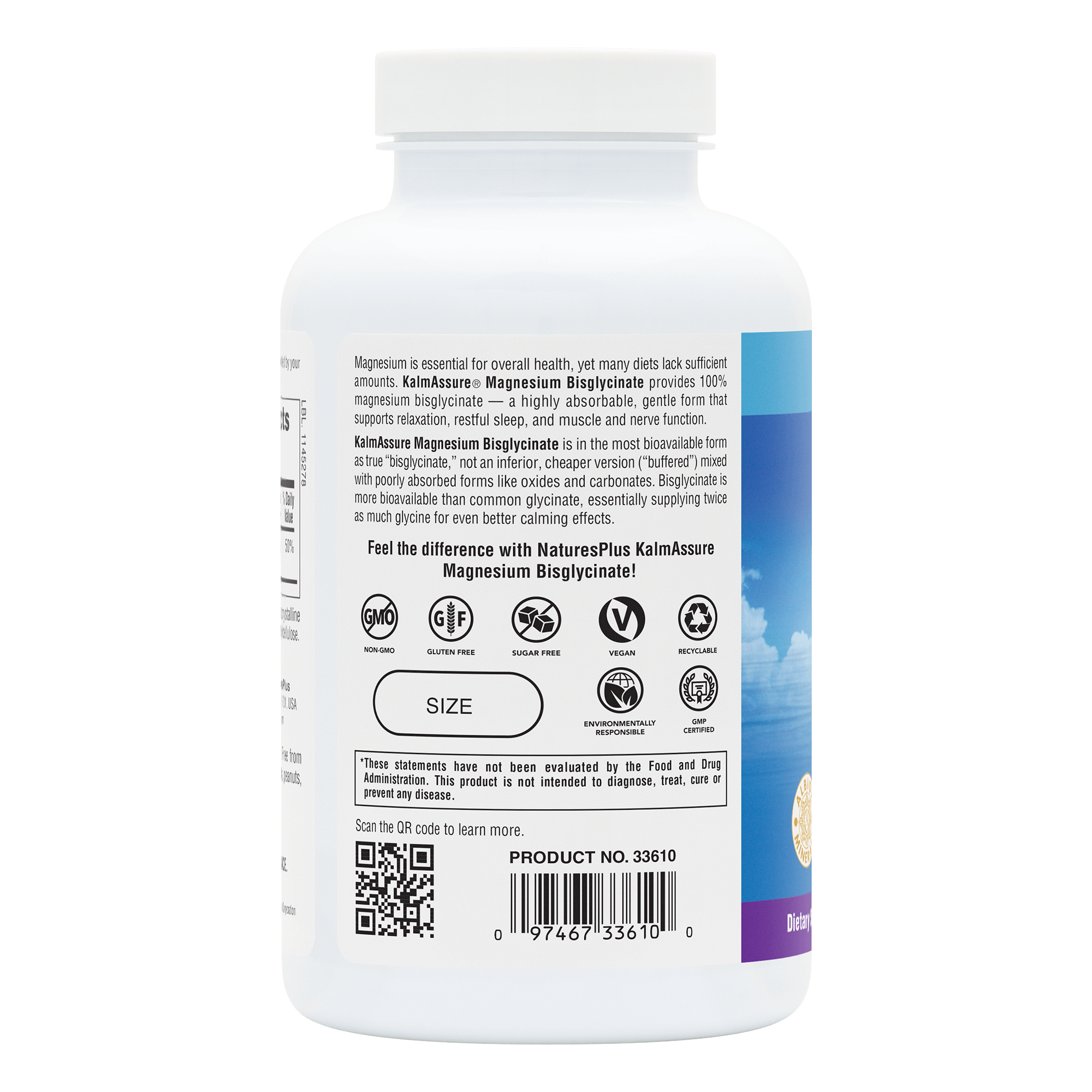 KalmAssure® Magnesium Bisglycinate Capsules - 180 Count