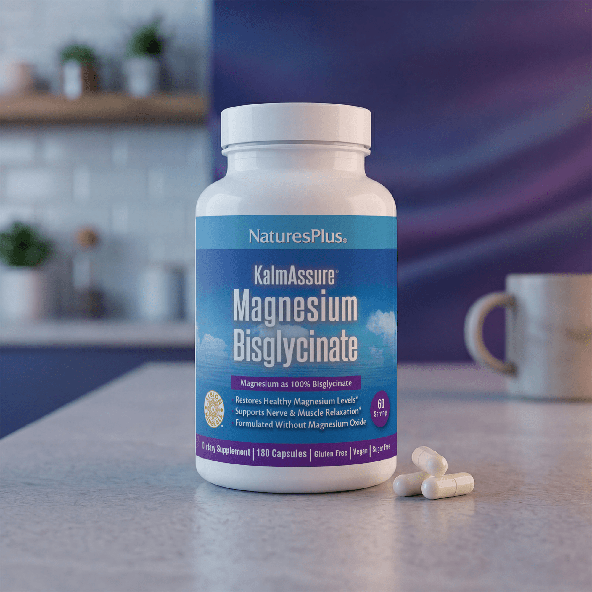 KalmAssure® Magnesium Bisglycinate Capsules - 180 Count