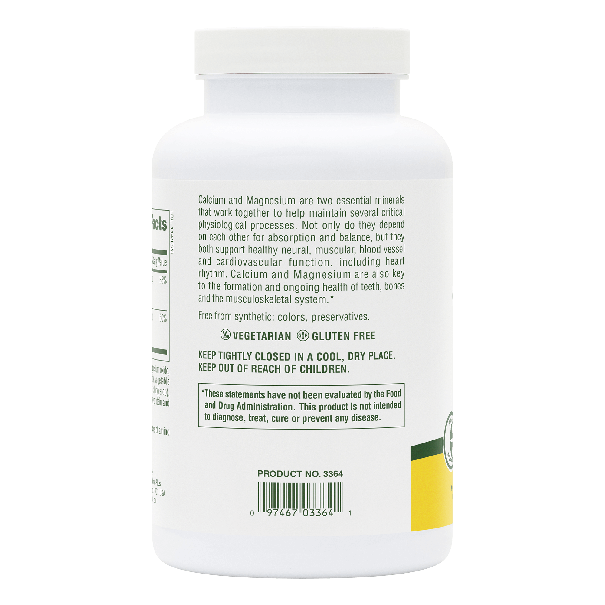 Calcium/Magnesium/Vitamin D3 with Vitamin K2 Tablets - 180 Count