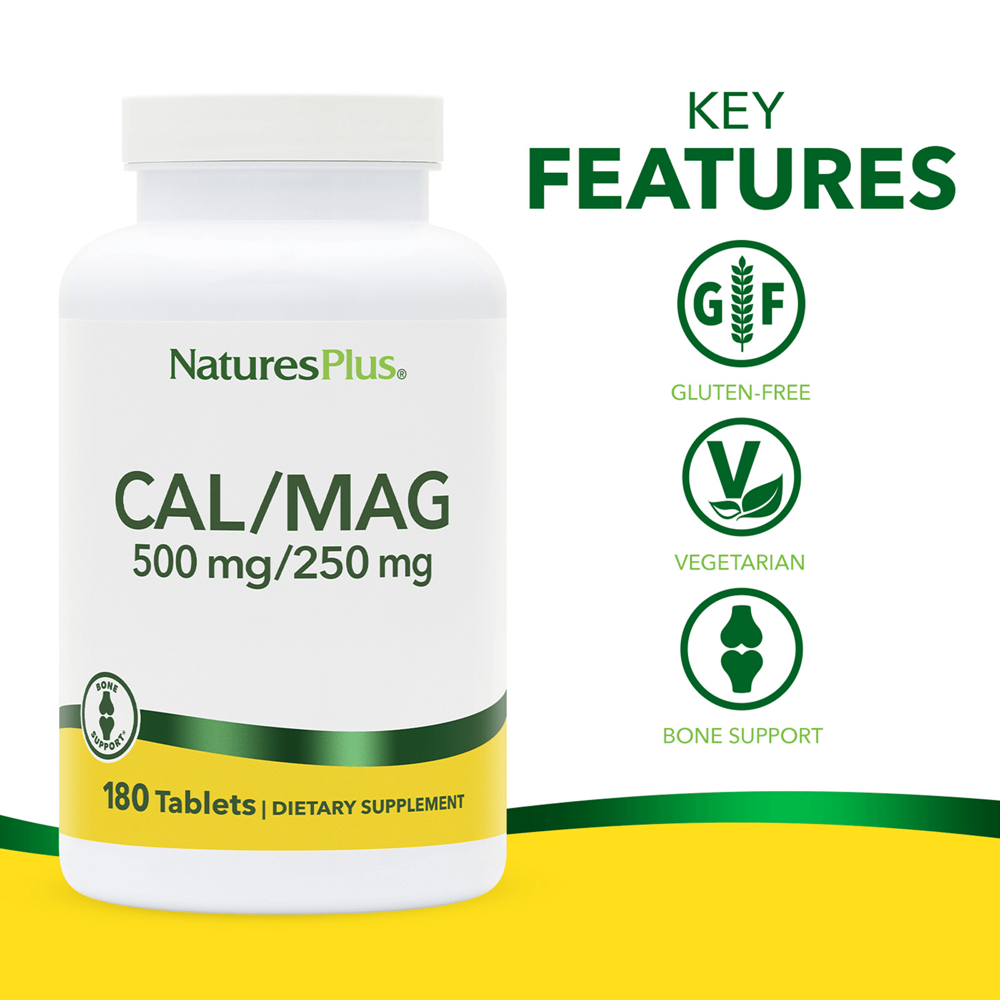 Calcium/Magnesium/Vitamin D3 with Vitamin K2 Tablets - 180 Count
