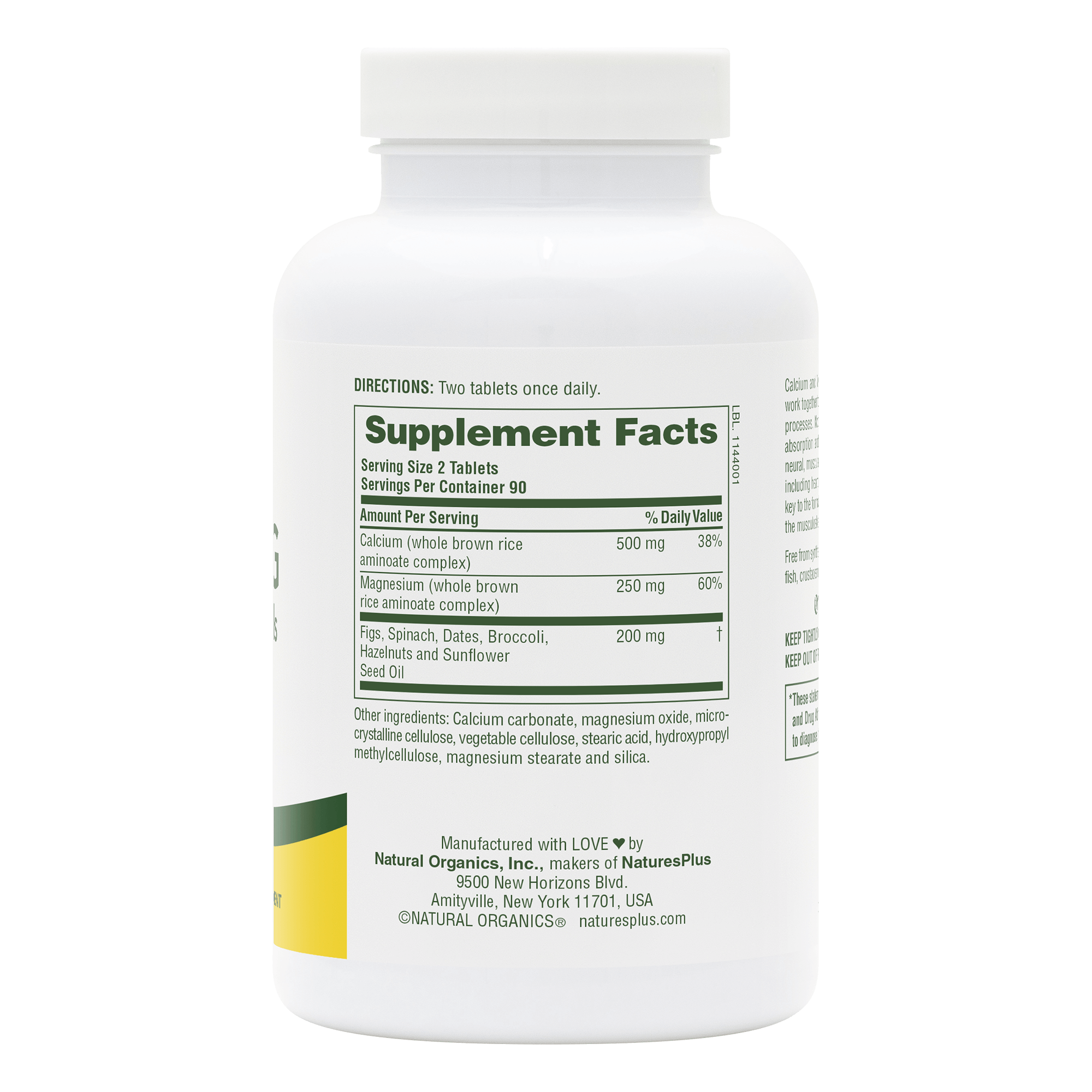 Calcium/Magnesium 500/250 mg Tablets - 180 Count