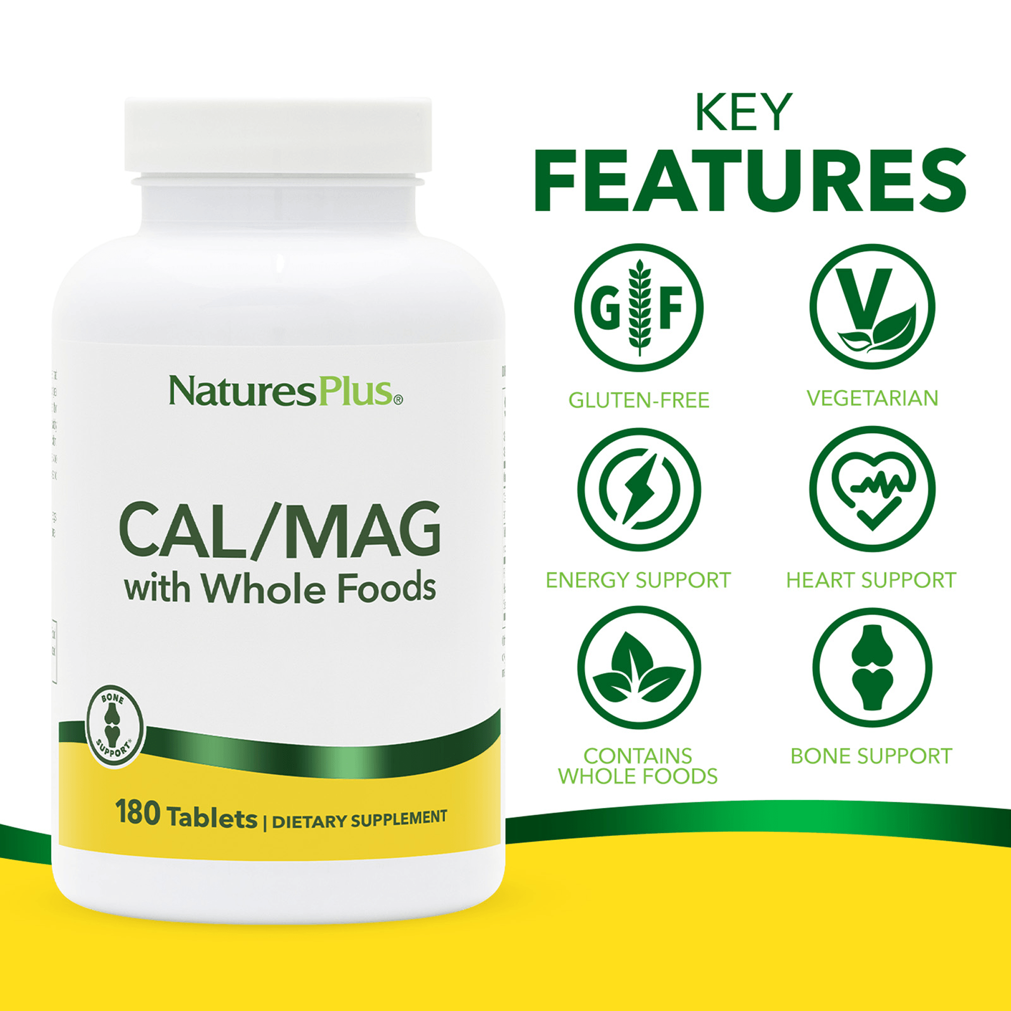 Calcium/Magnesium 500/250 mg Tablets - 180 Count