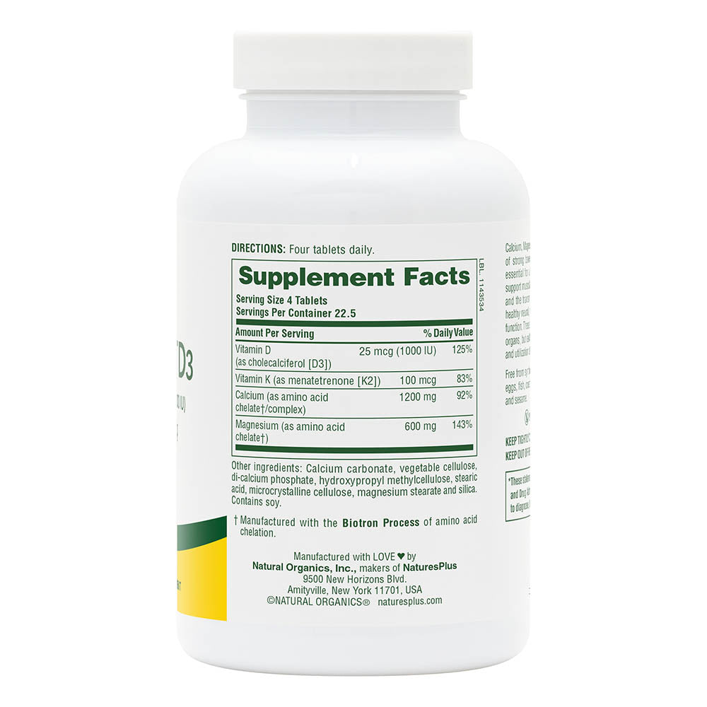 product image of Calcium/Magnesium/Vitamin D3 with Vitamin K2 Tablets containing 90 Count