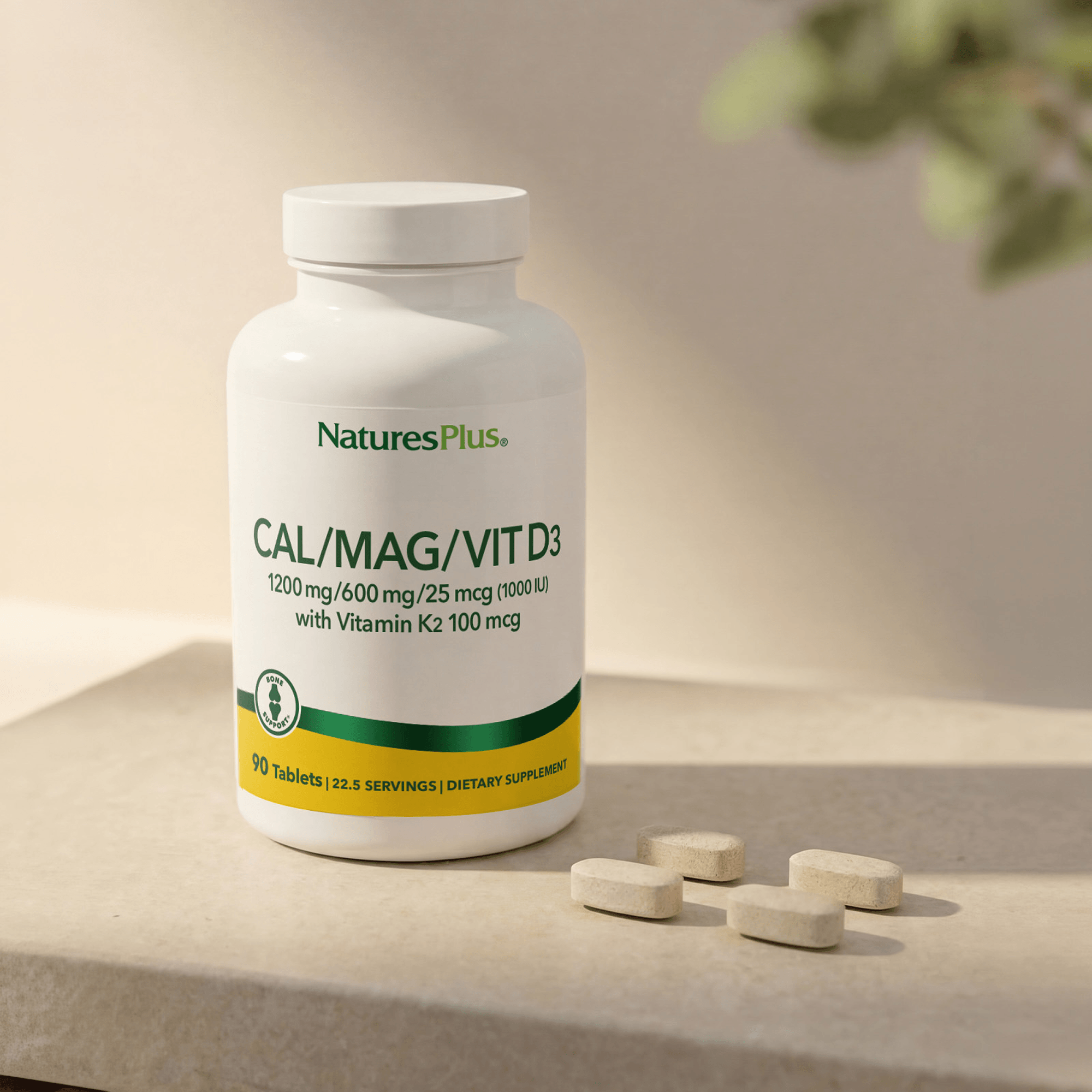 Calcium/Magnesium/Vitamin D3 with Vitamin K2 Tablets - 90 Count