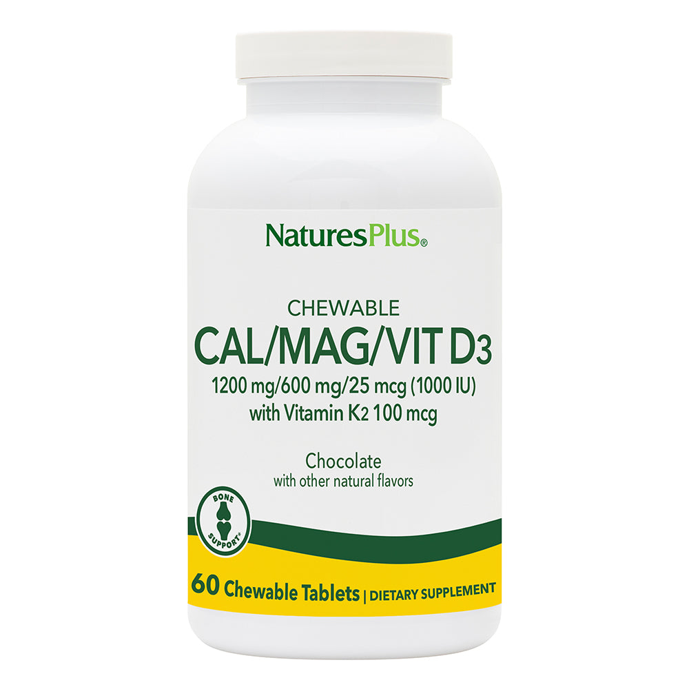 product image of Calcium/Magnesium/Vitamin D3 with Vitamin K2 Chewables - Chocolate containing 60 Count