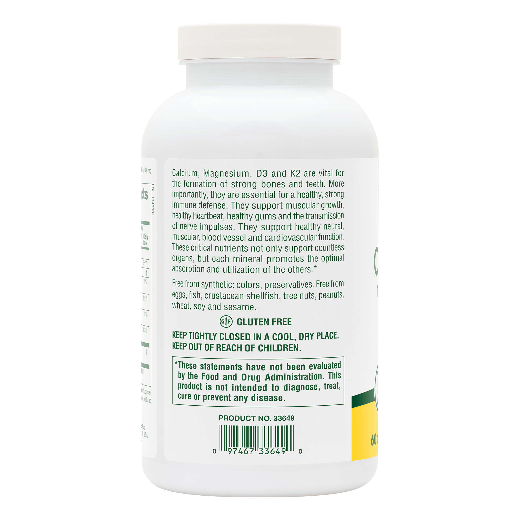 Calcium/Magnesium/Vitamin D3 with Vitamin K2 Chewables - Vanilla - 60 Count