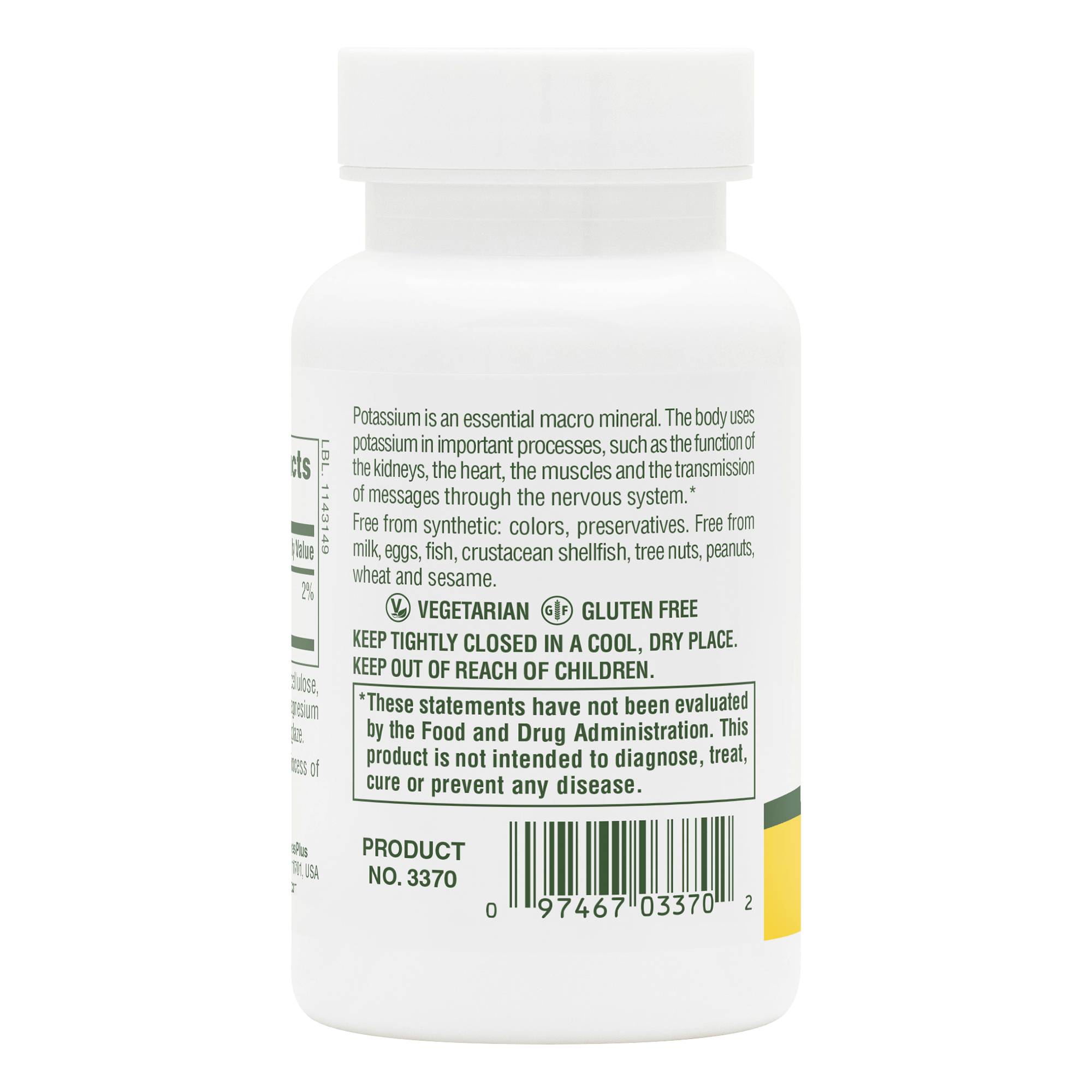 Potassium 99 mg Tablets - 90 Count