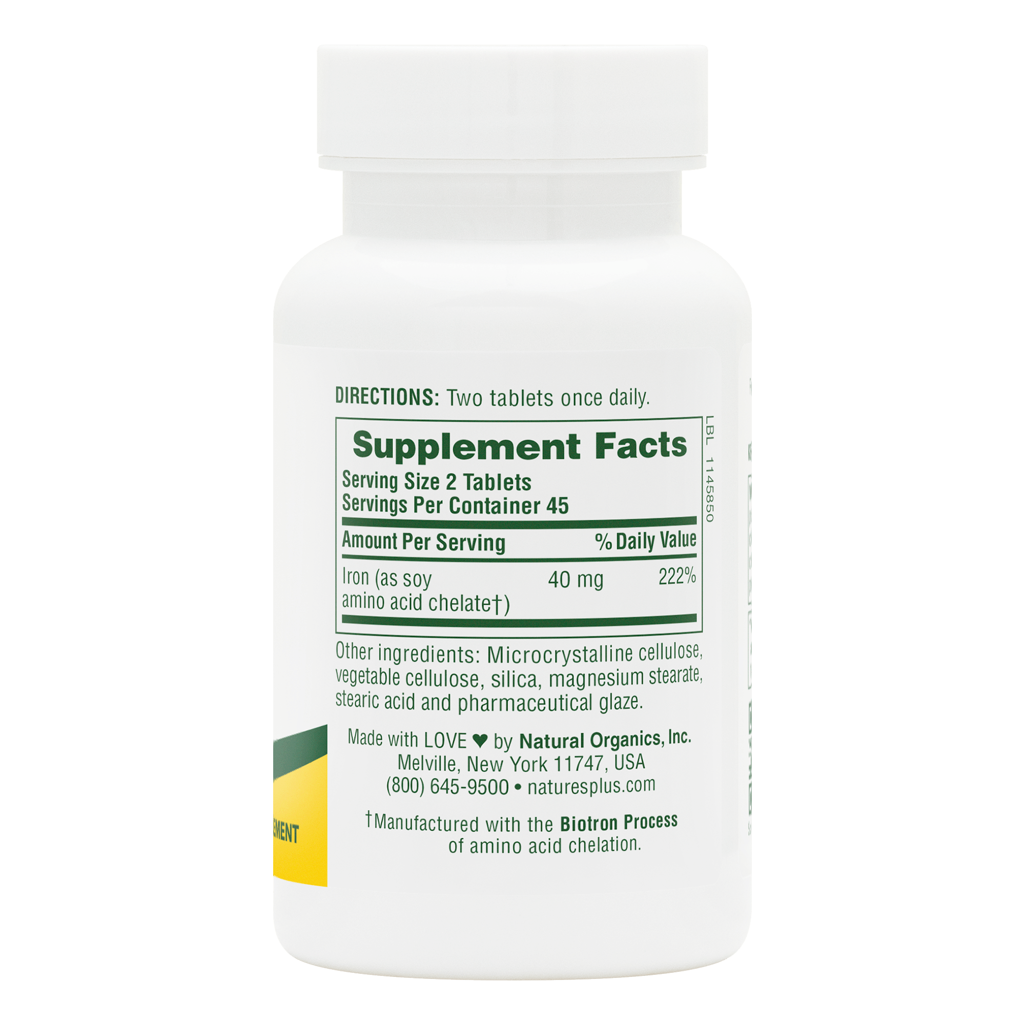 Iron 40 mg Tablets - 90 Count
