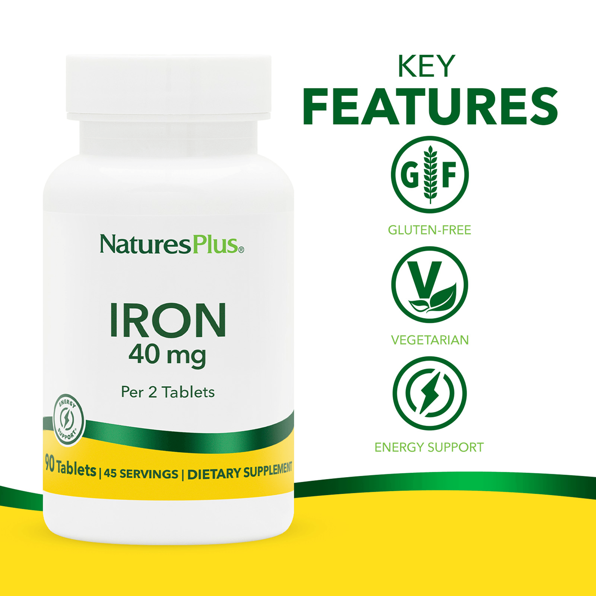 Iron 40 mg Tablets - 90 Count