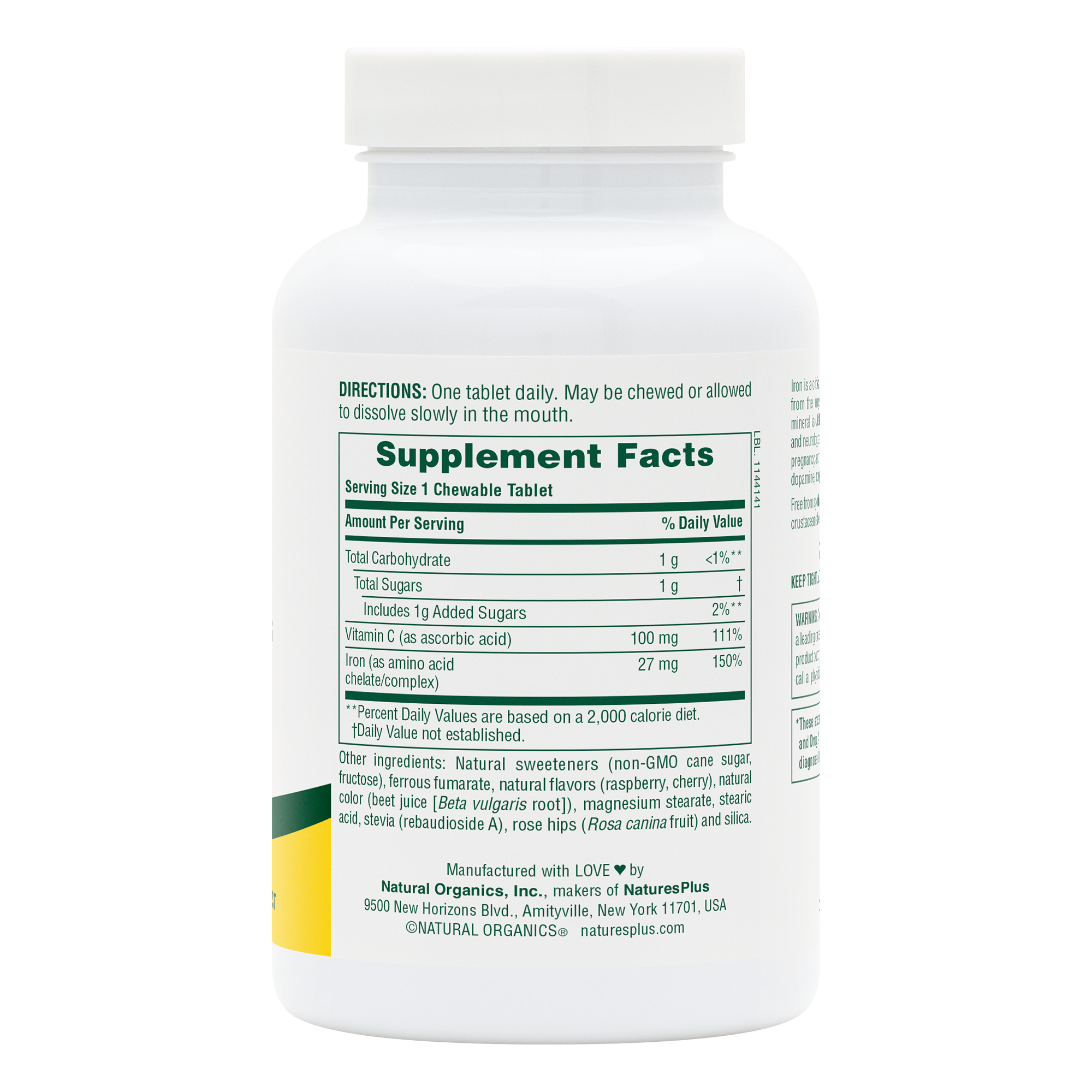 Chewable Iron with Vitamin C & Herbs - 90 Count
