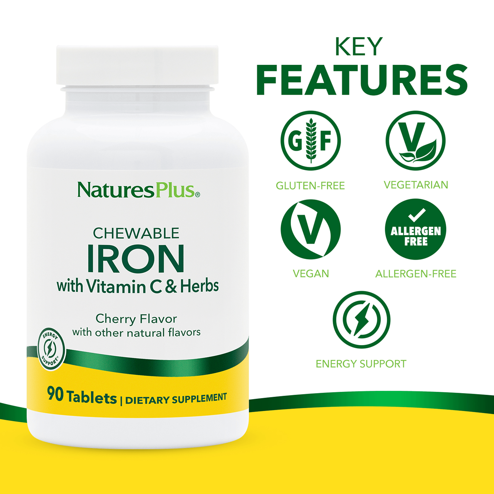 Chewable Iron with Vitamin C & Herbs - 90 Count
