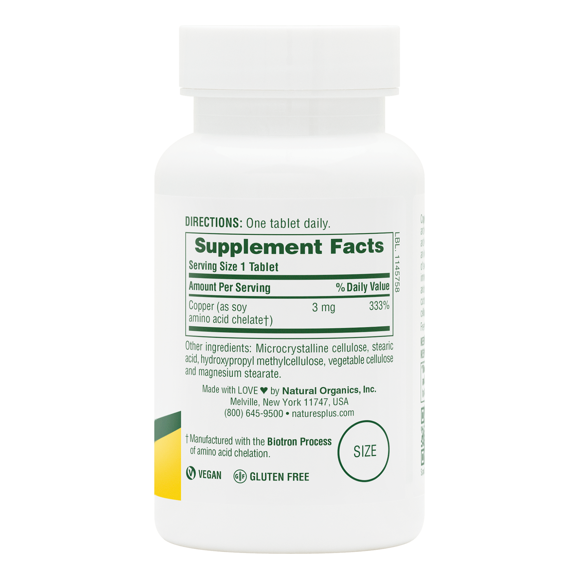 Copper 3 mg Tablets - 90 Count