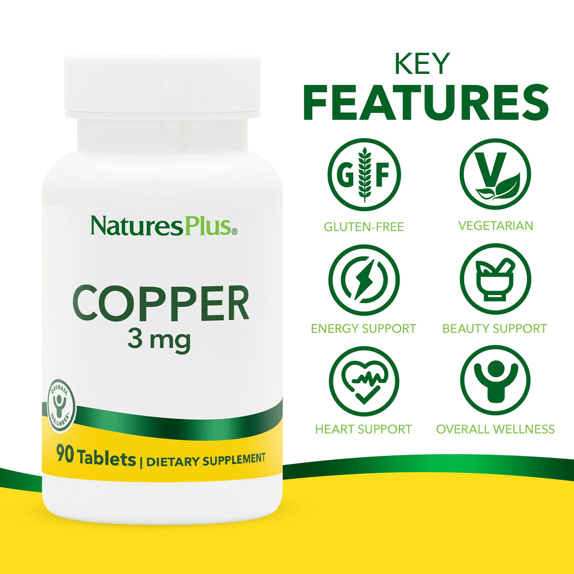 Copper 3 mg Tablets - 90 Count