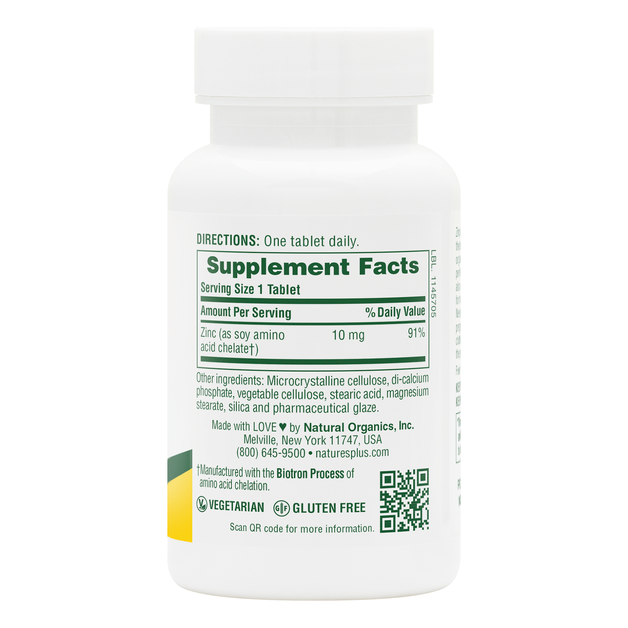 Zinc 10 mg Tablets - 90 Count
