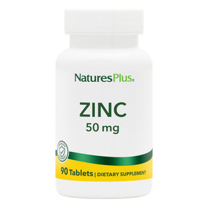 Frontal product image of Zinc 50 mg Tablets containing 90 Count