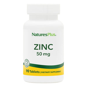 Frontal product image of Zinc 50 mg Tablets containing 90 Count