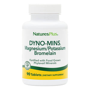 Frontal product image of DYNO-MINS® Magnesium, Potassium & Bromelain Tablets containing 90 Count