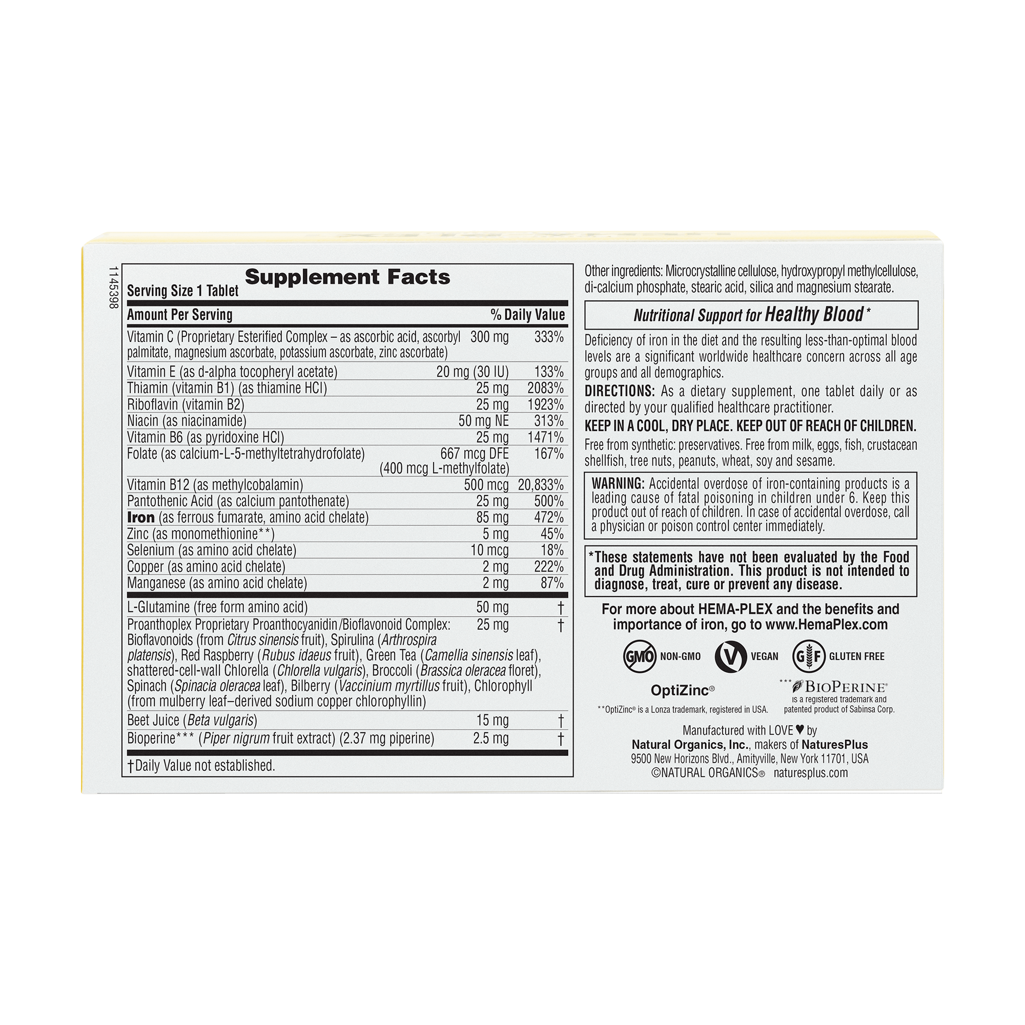 HEMA-PLEX® Slow-Release Tablets - 30 Count
