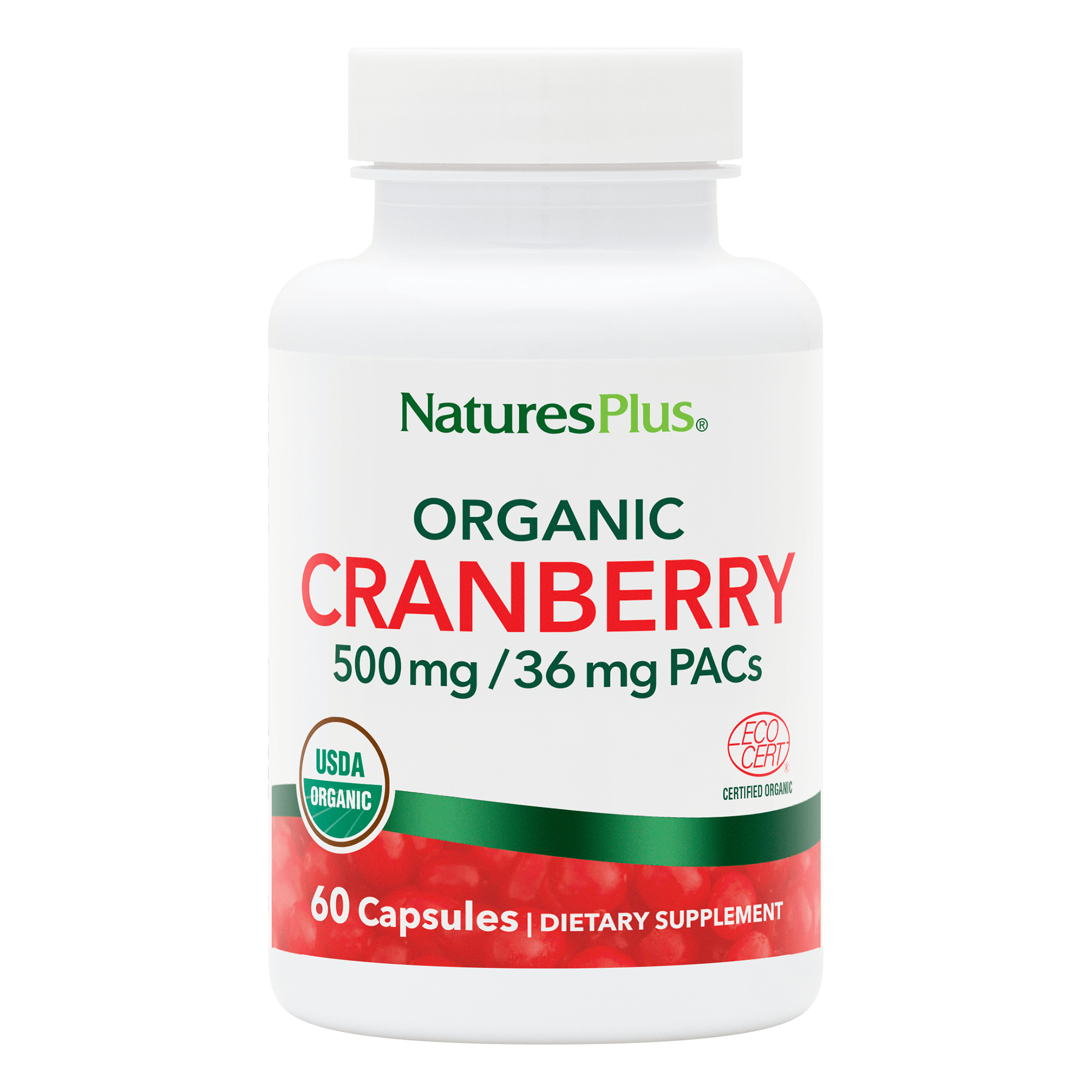 Organic Cranberry 500 mg - 60 Count