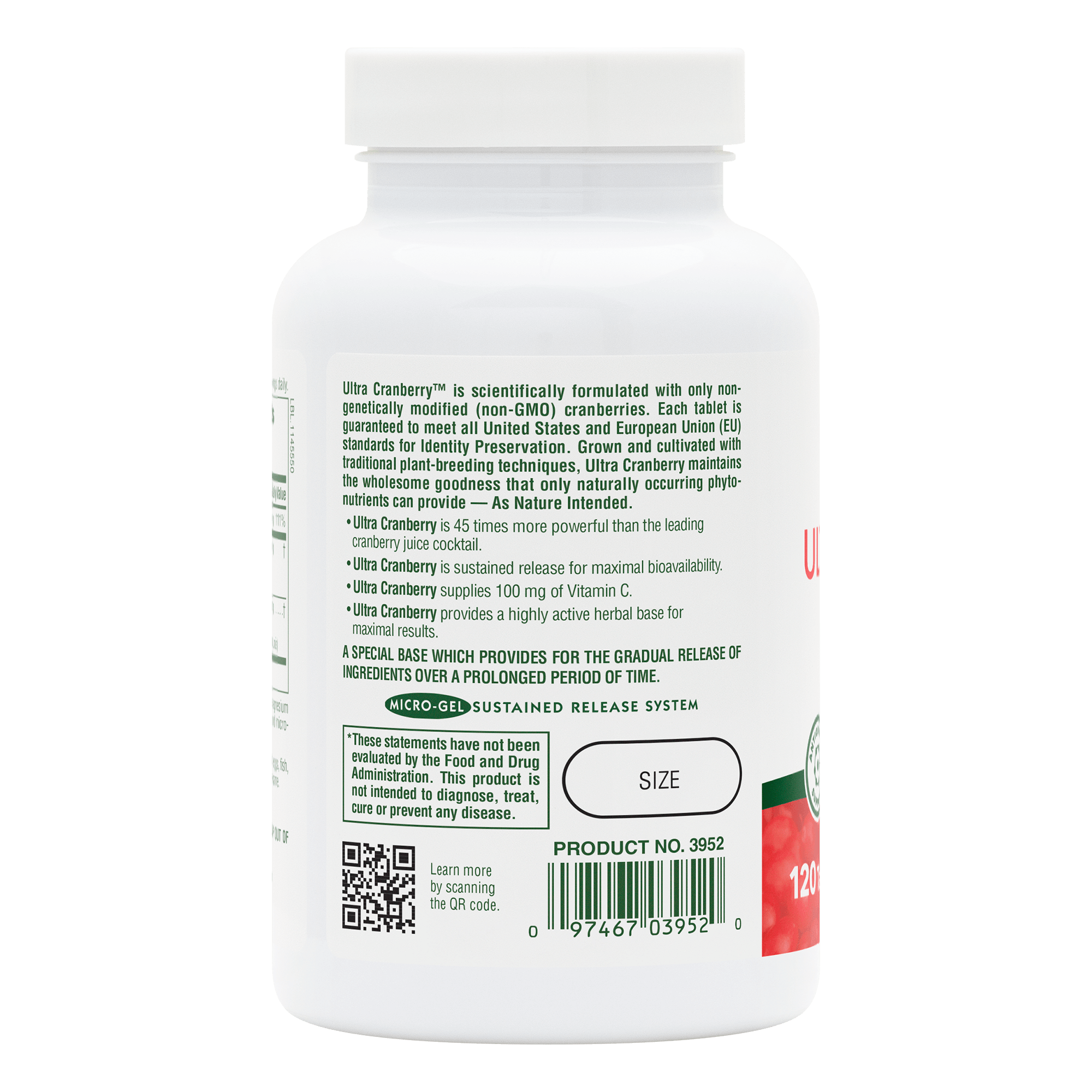 Ultra Cranberry® Sustained Release Tablets - 120 Count