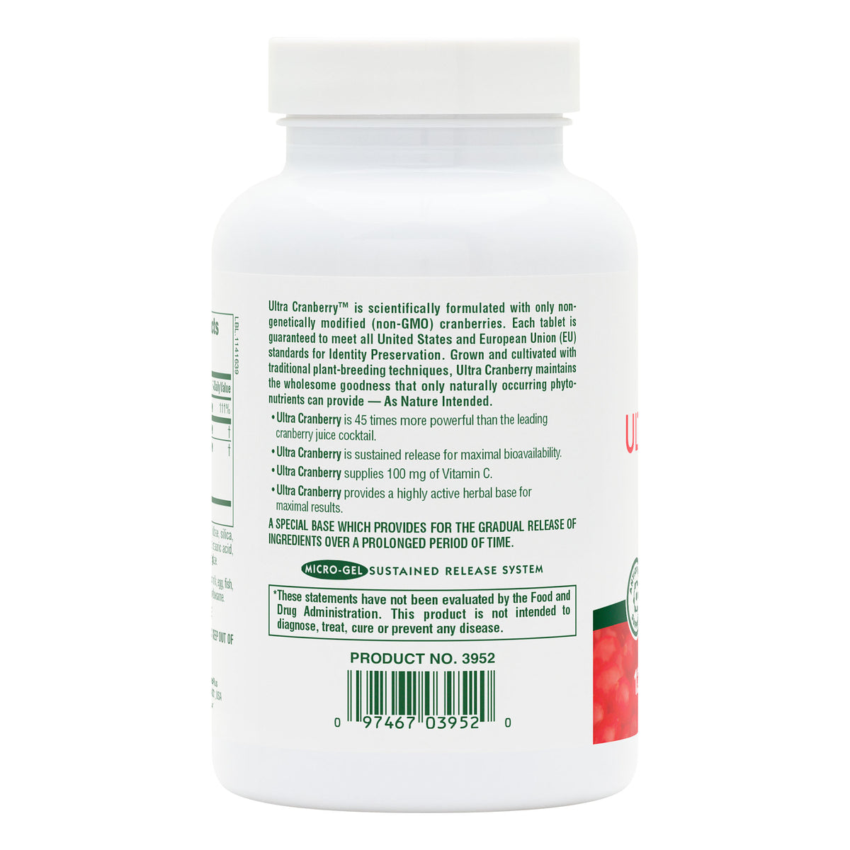 product image of Ultra Cranberry® Sustained Release Tablets containing 120 Count