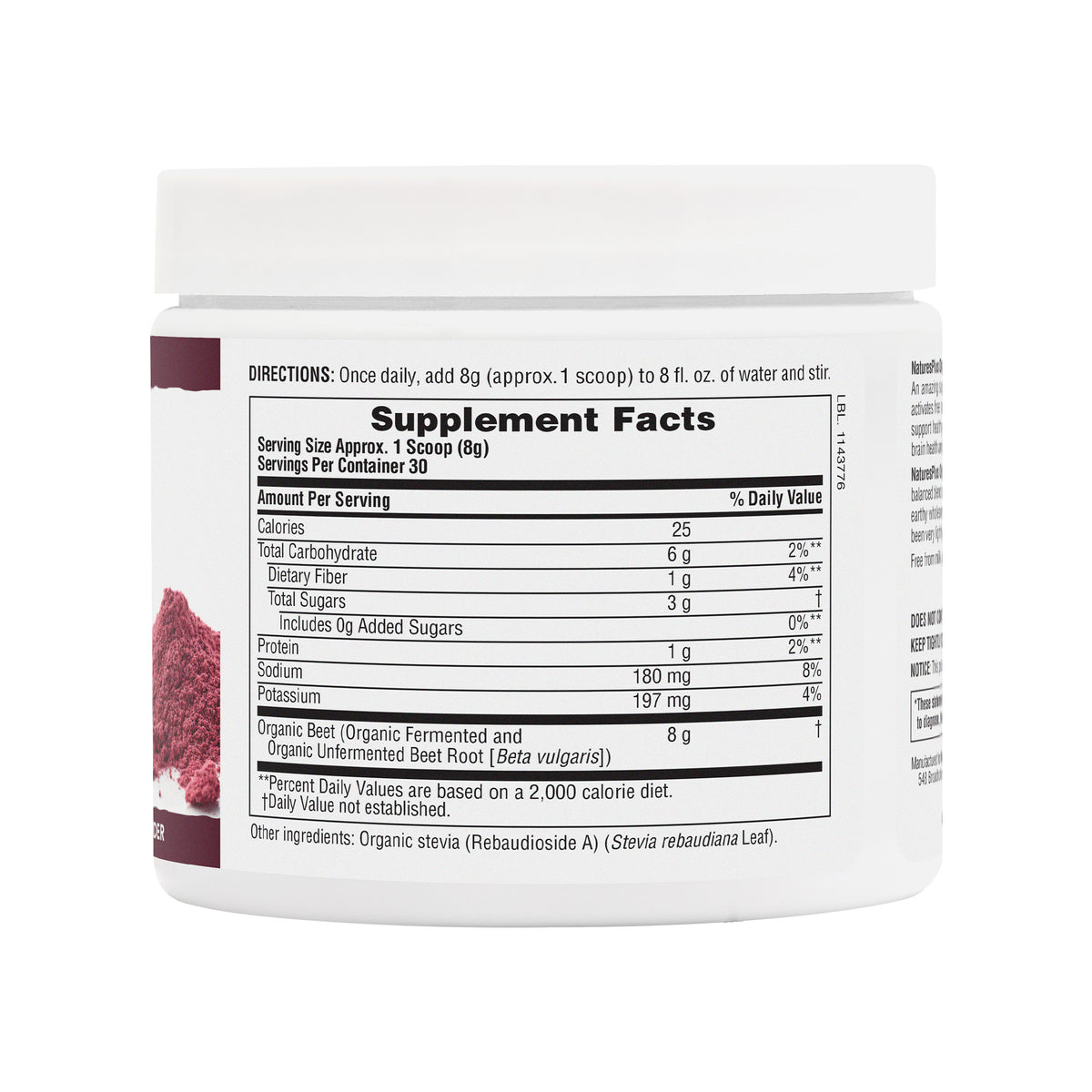 product image of Organic Beet Powder containing 240 GR