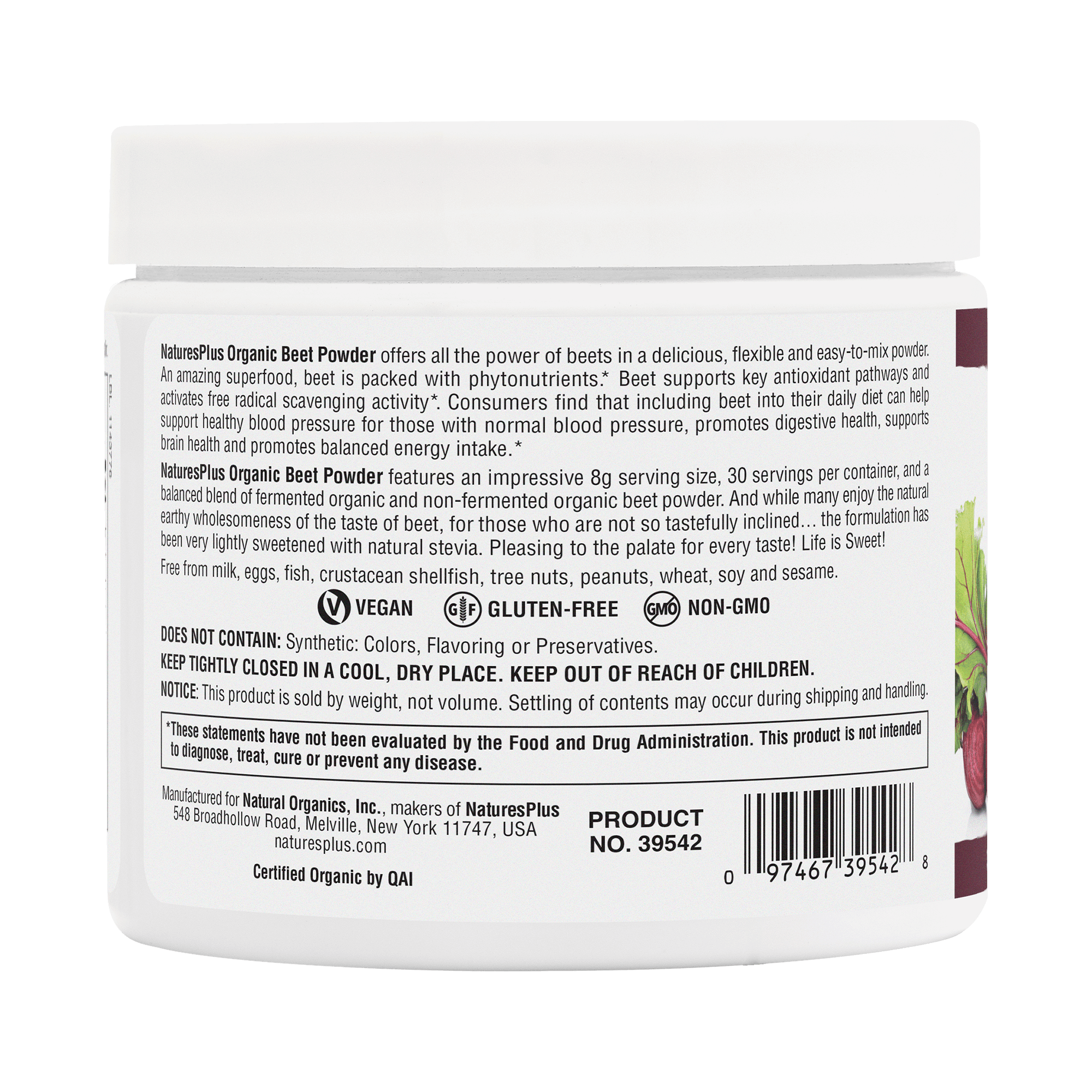 Organic Beet Powder - 240 GR