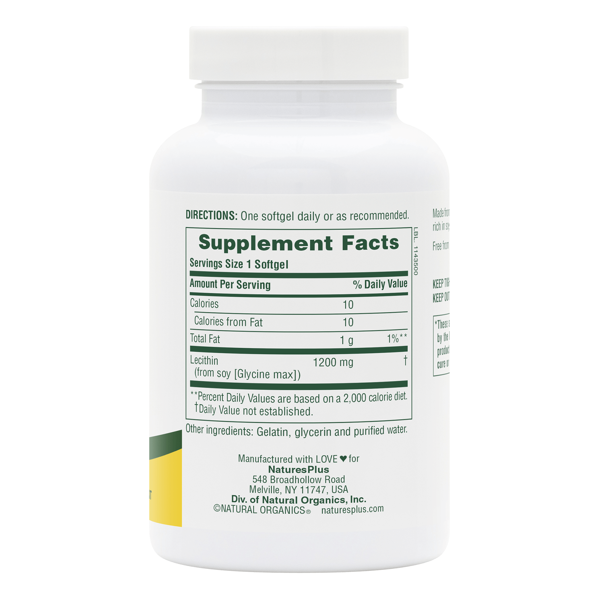 Lecithin 1200 mg Softgels - 90 Count