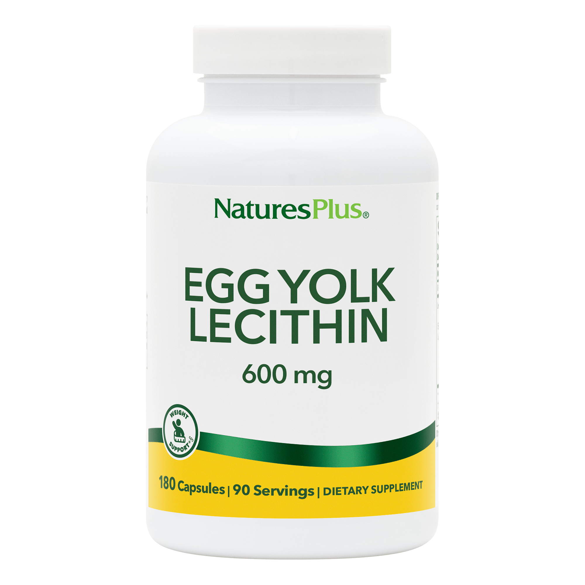 Egg Yolk Lecithin 600 mg Capsules - 180 Count