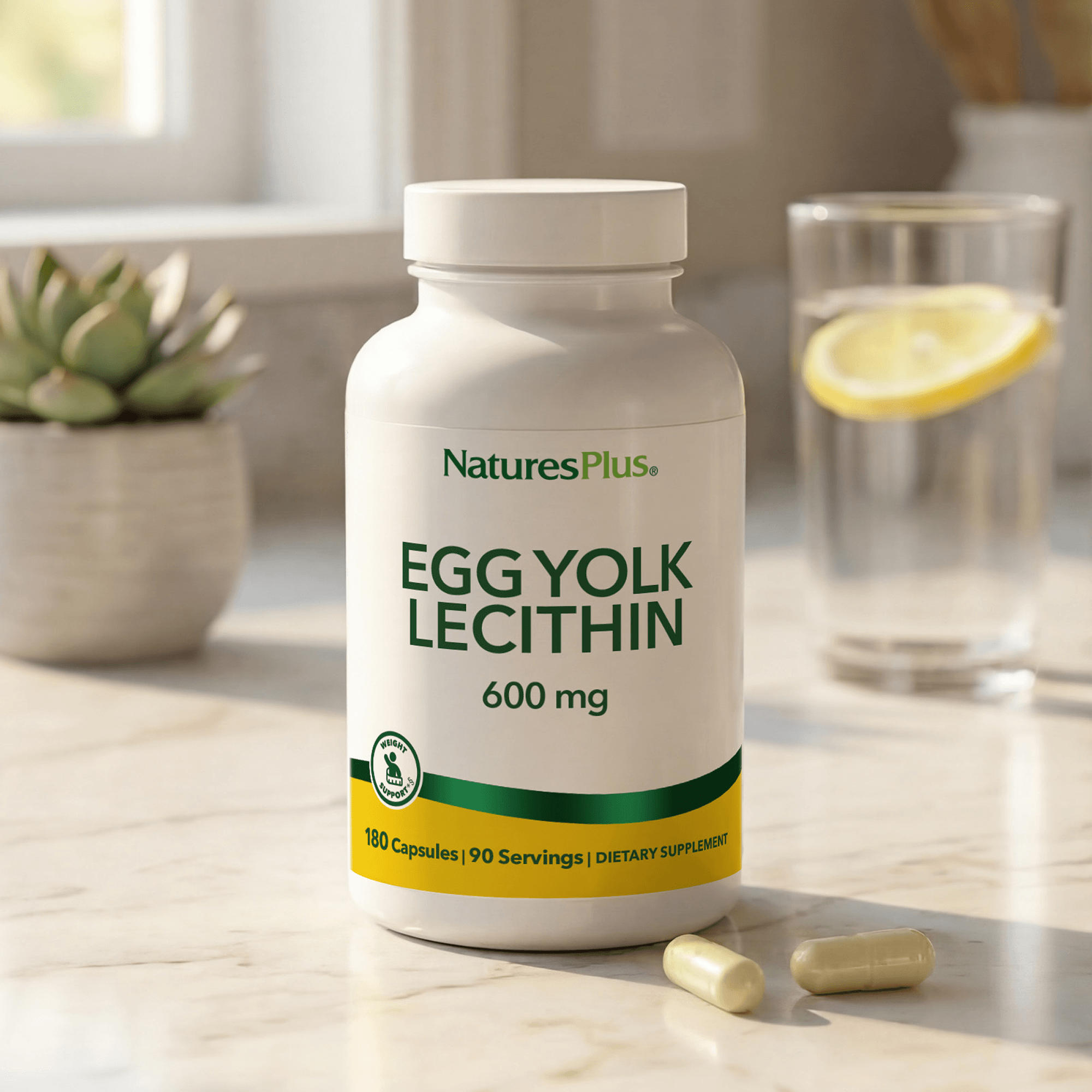 Egg Yolk Lecithin 600 mg Capsules - 180 Count