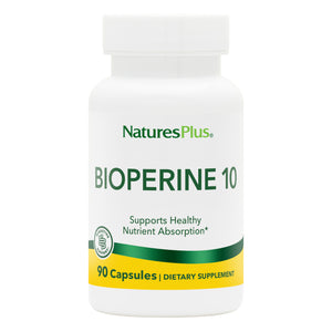 Frontal product image of Bioperine 10 Capsules containing 90 Count