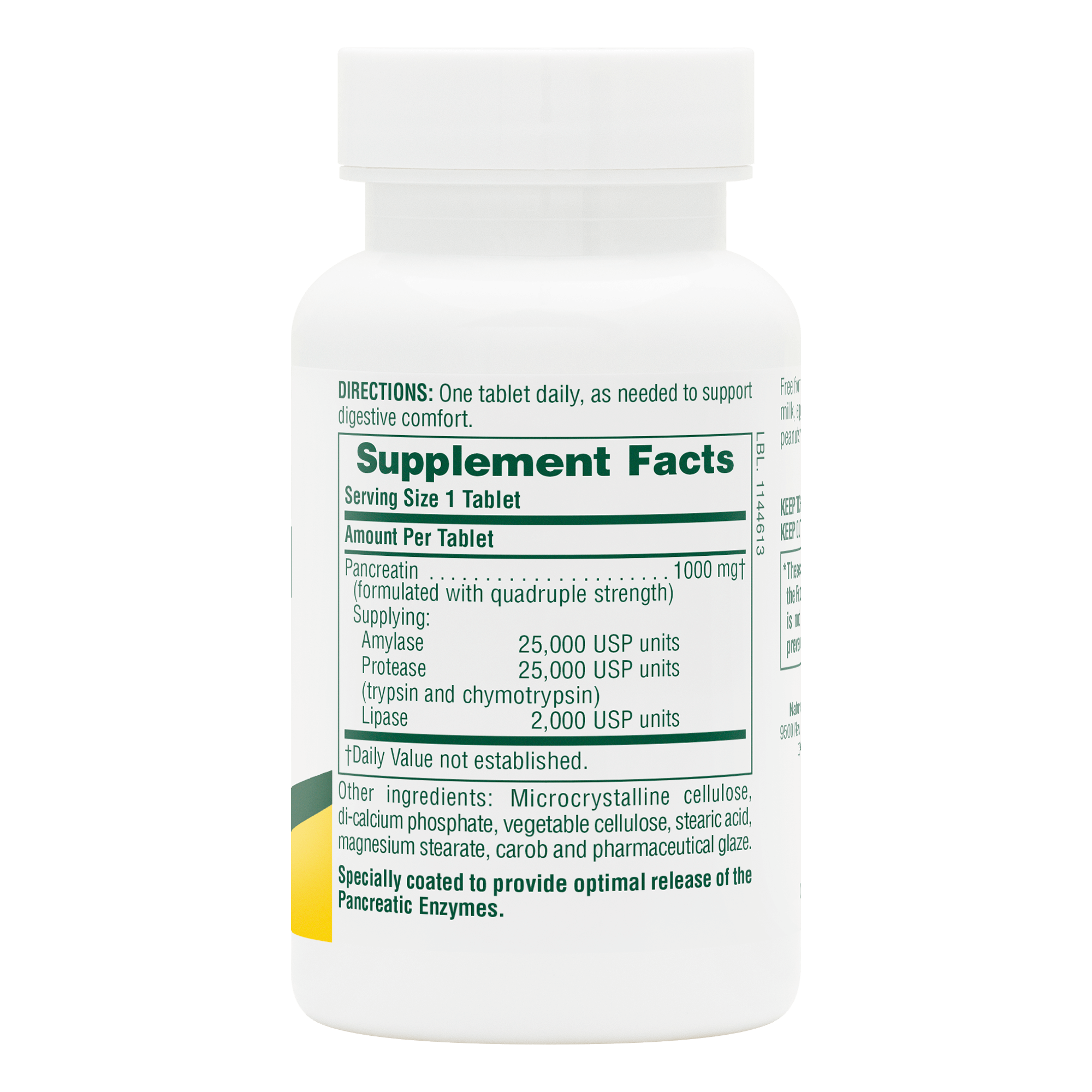 Pancreatin 1000 mg Tablets - 60 Count