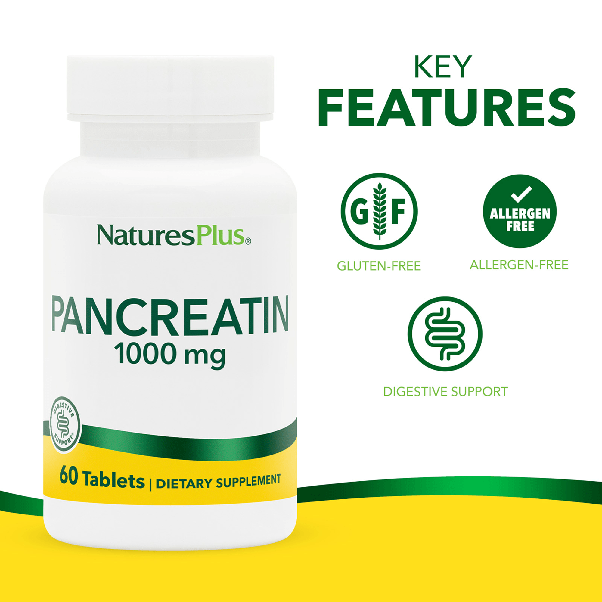 Pancreatin 1000 mg Tablets - 60 Count