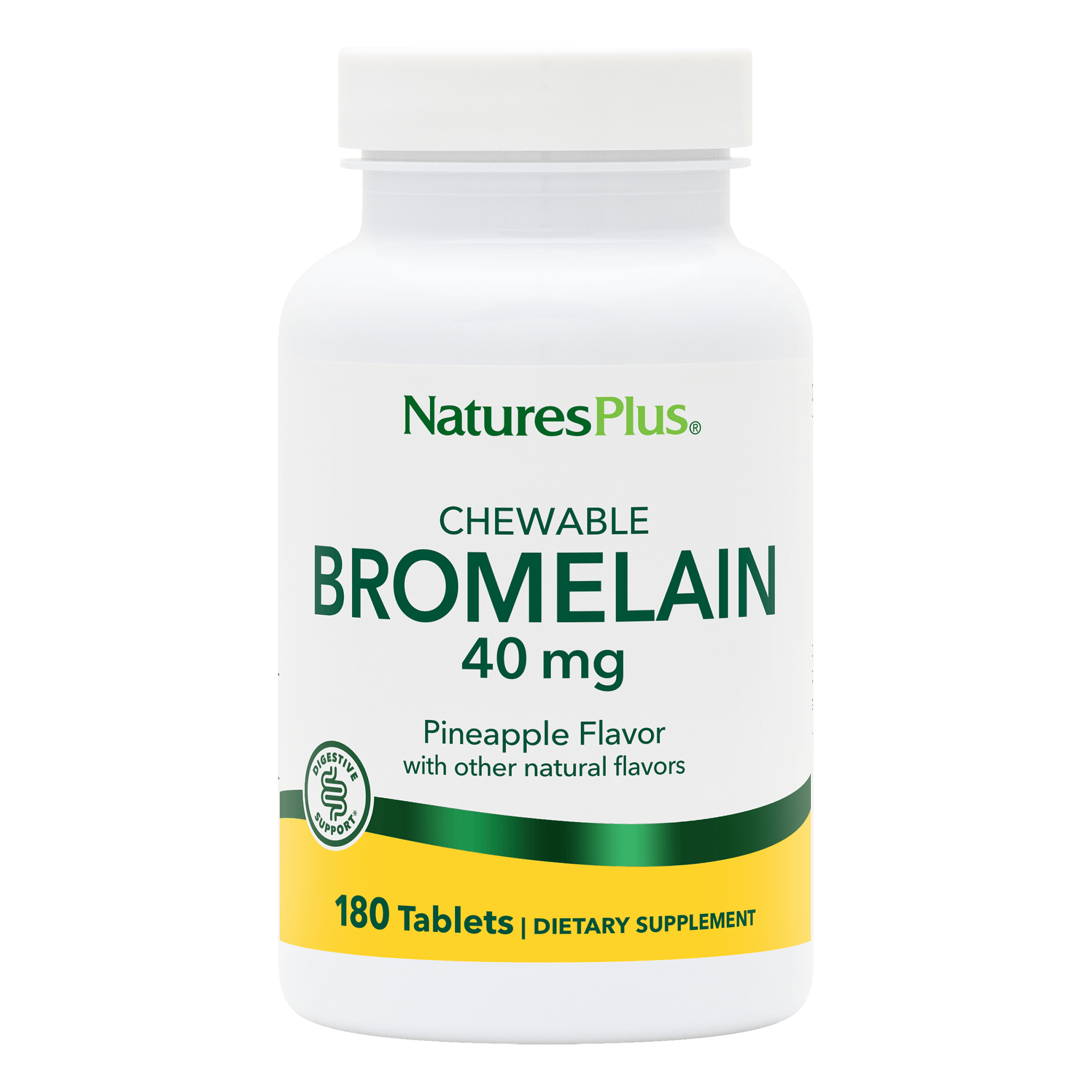 Chewable Bromelain 40 mg Tablets - 180 Count