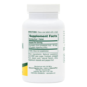 First side product image of Chewable Bromelain 40 mg Tablets containing 180 Count