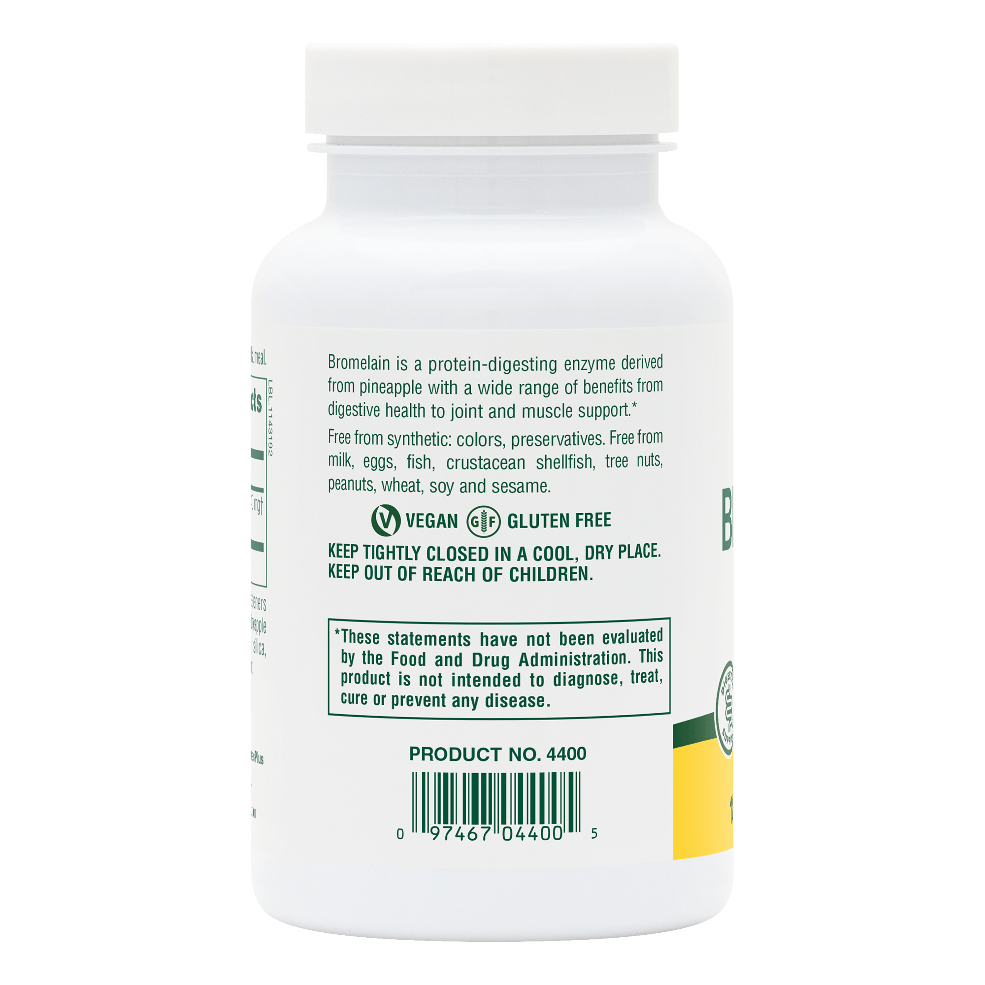 Chewable Bromelain 40 mg Tablets - 180 Count