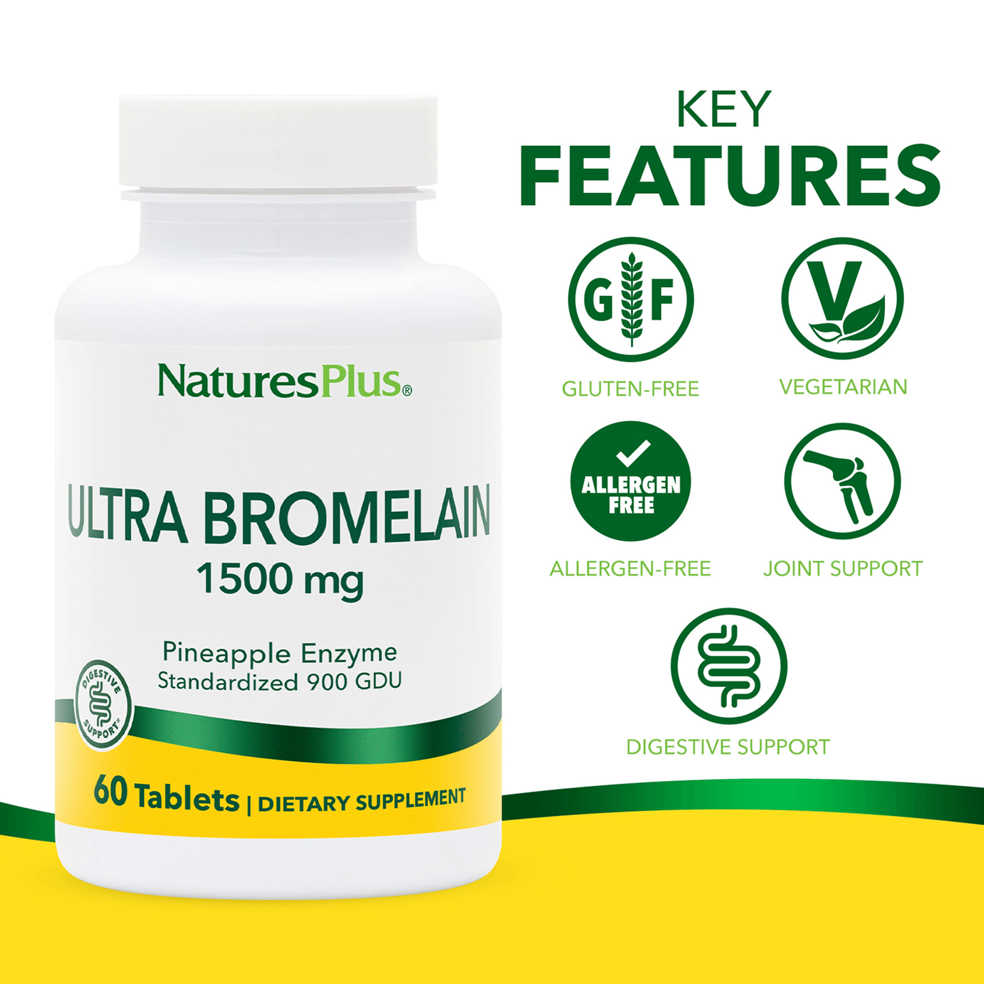 Ultra Bromelain 1500 Tablets - 60 Count