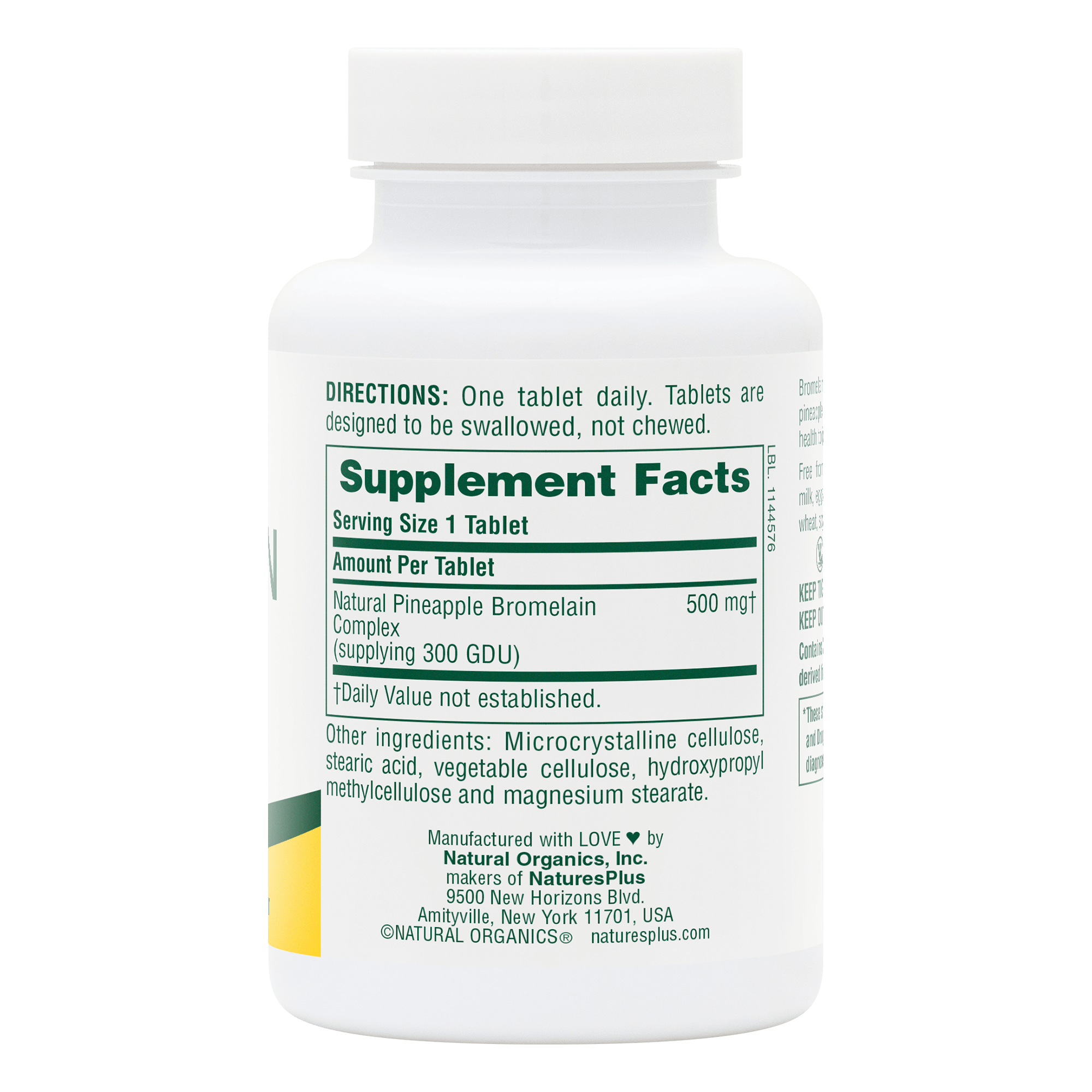 Bromelain 500 mg Tablets - 90 Count