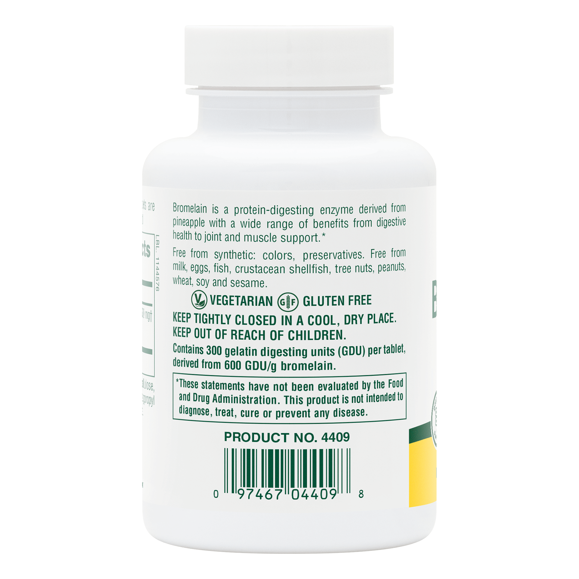 Bromelain 500 mg Tablets - 90 Count