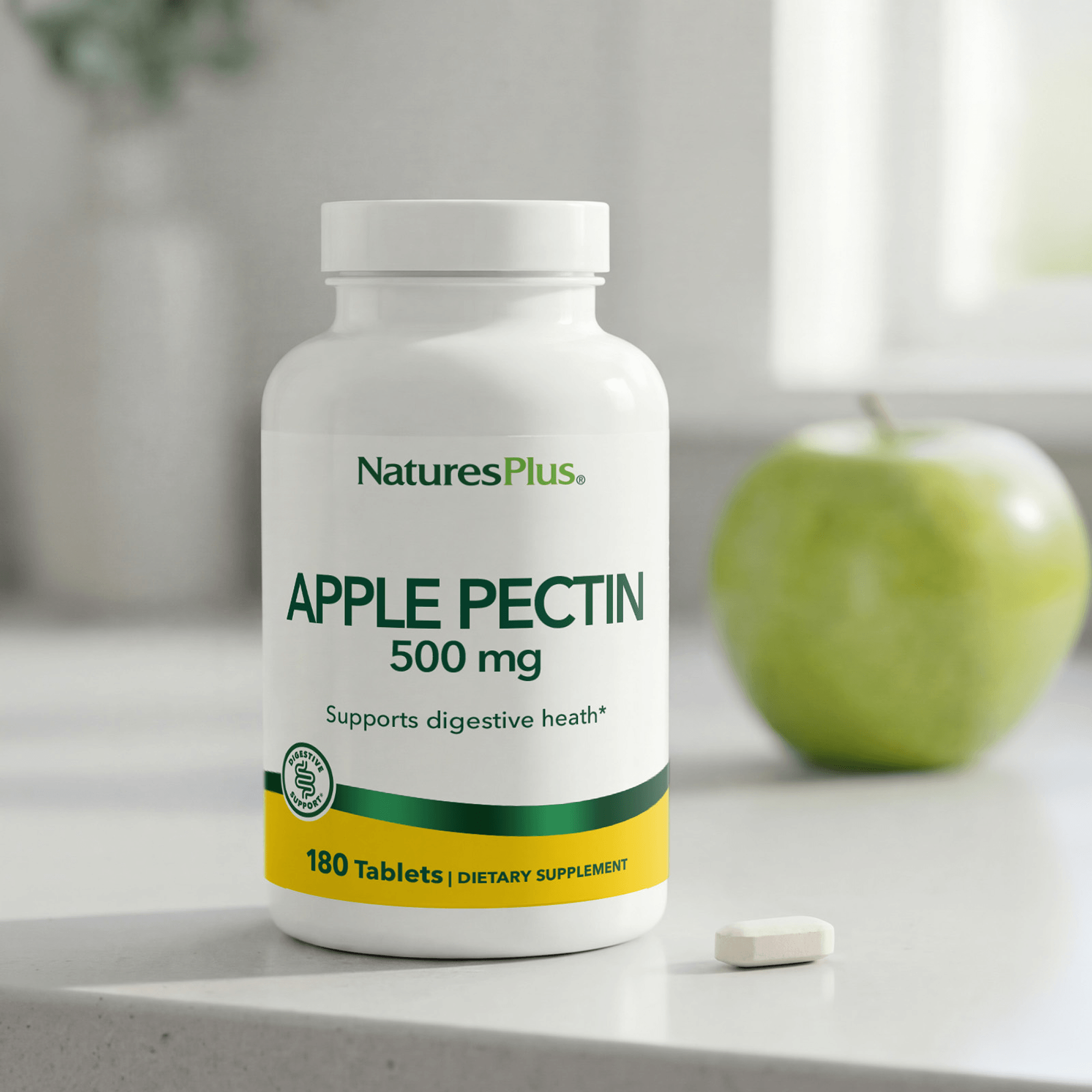 Apple Pectin 500 mg Tablets - 180 Count