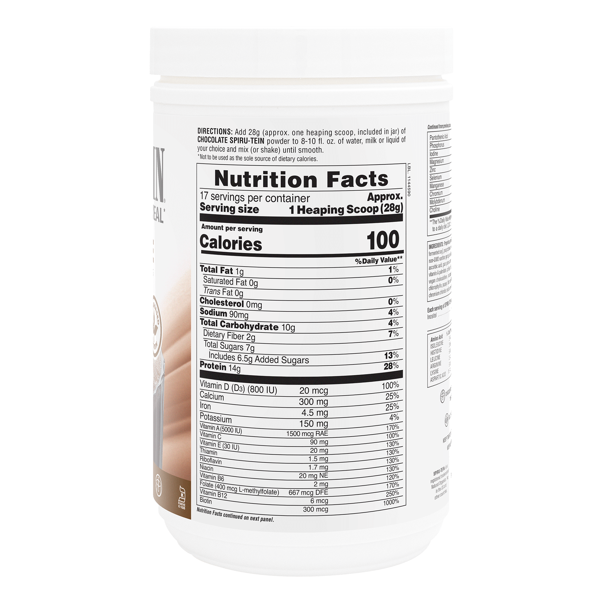 SPIRU-TEIN® Protein Powder Meal** - Chocolate - 1.05 LB