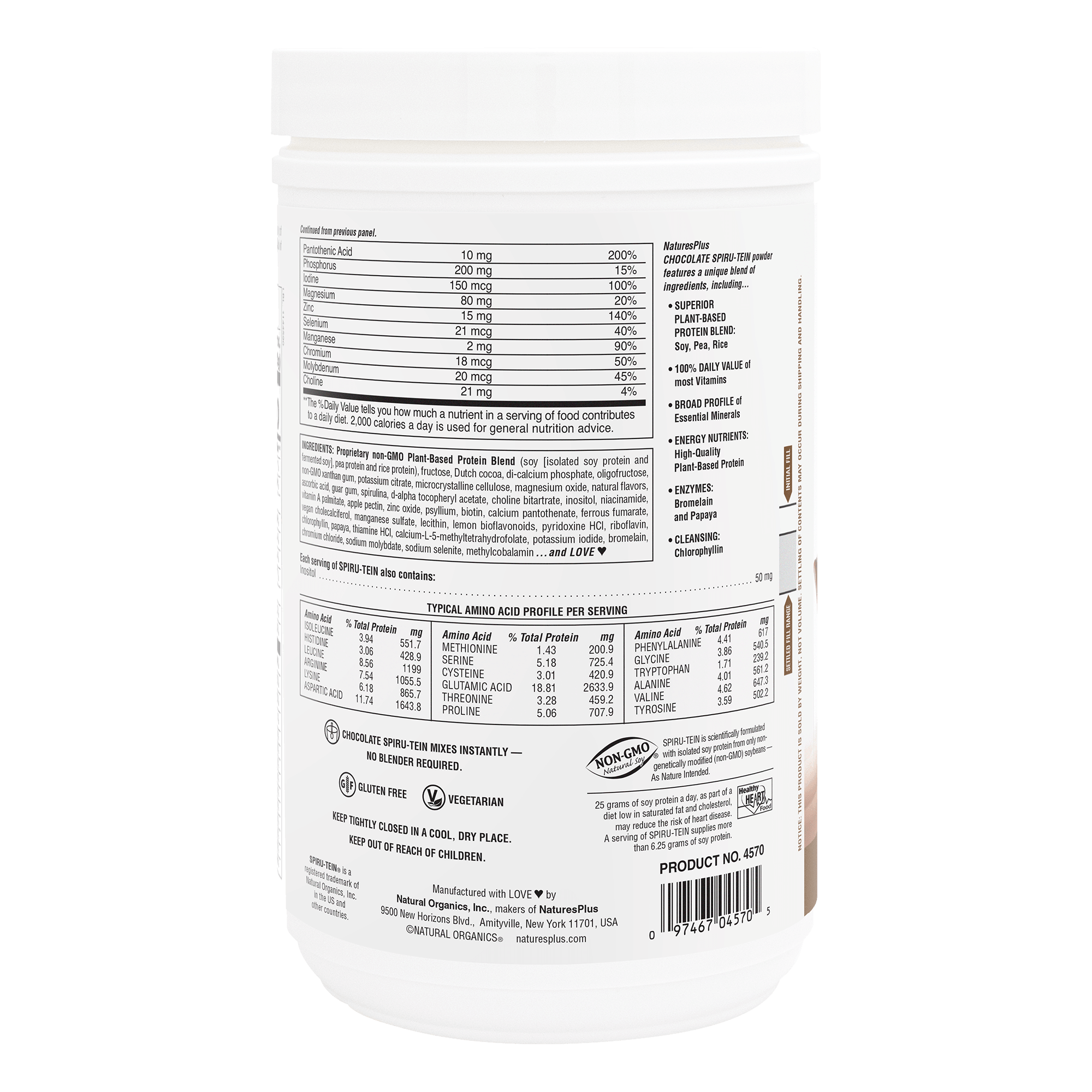 SPIRU-TEIN® Protein Powder Meal** - Chocolate - 1.05 LB