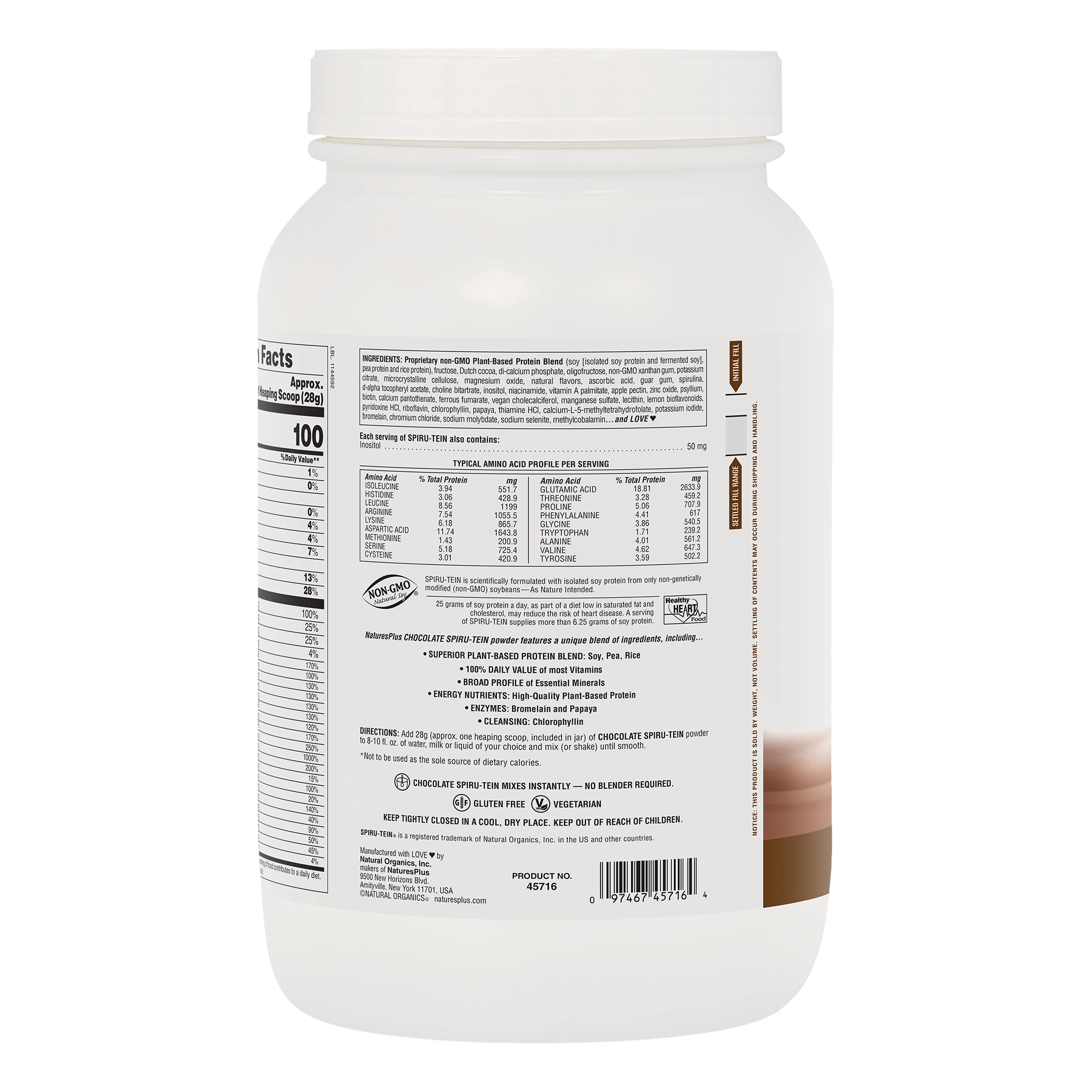 SPIRU-TEIN® Protein Powder Meal** - Chocolate - 3.70 LB