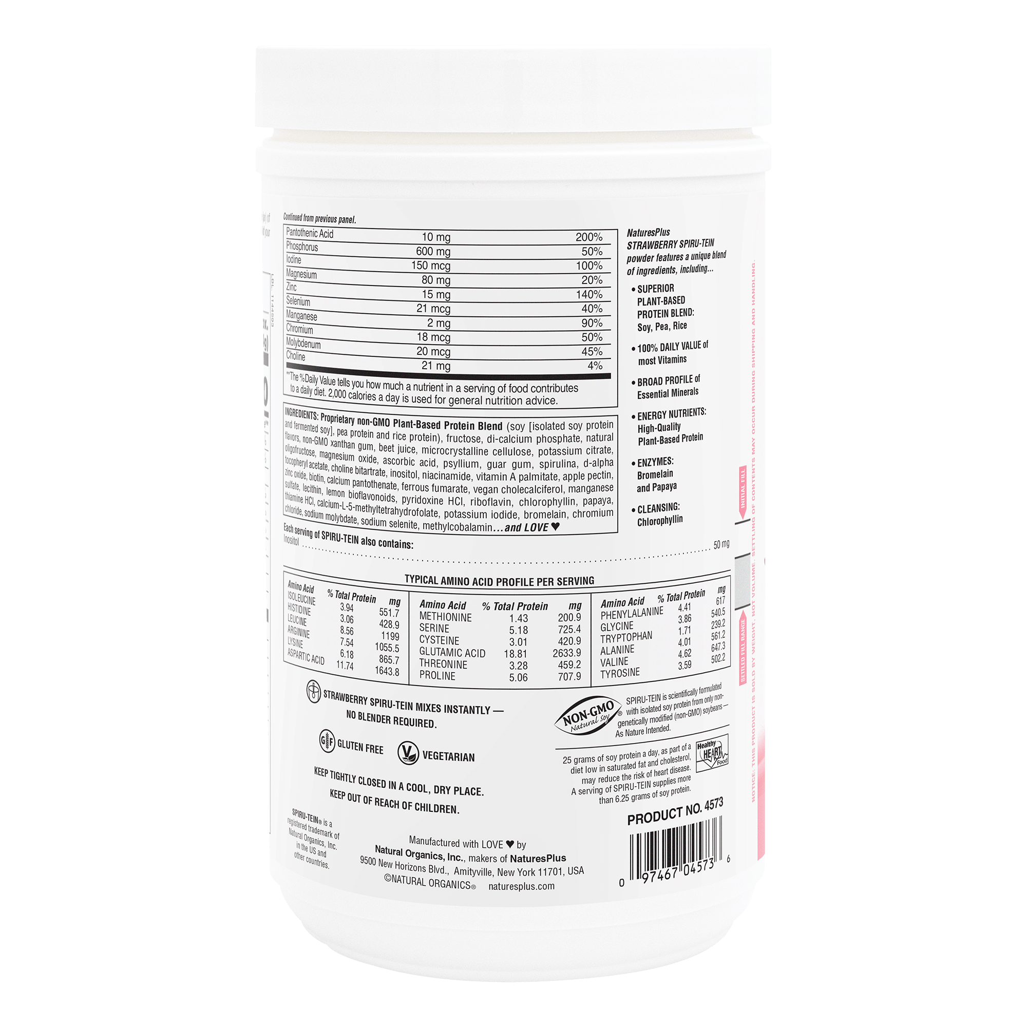 SPIRU-TEIN® Protein Powder Meal** - Strawberry - 1.20 LB